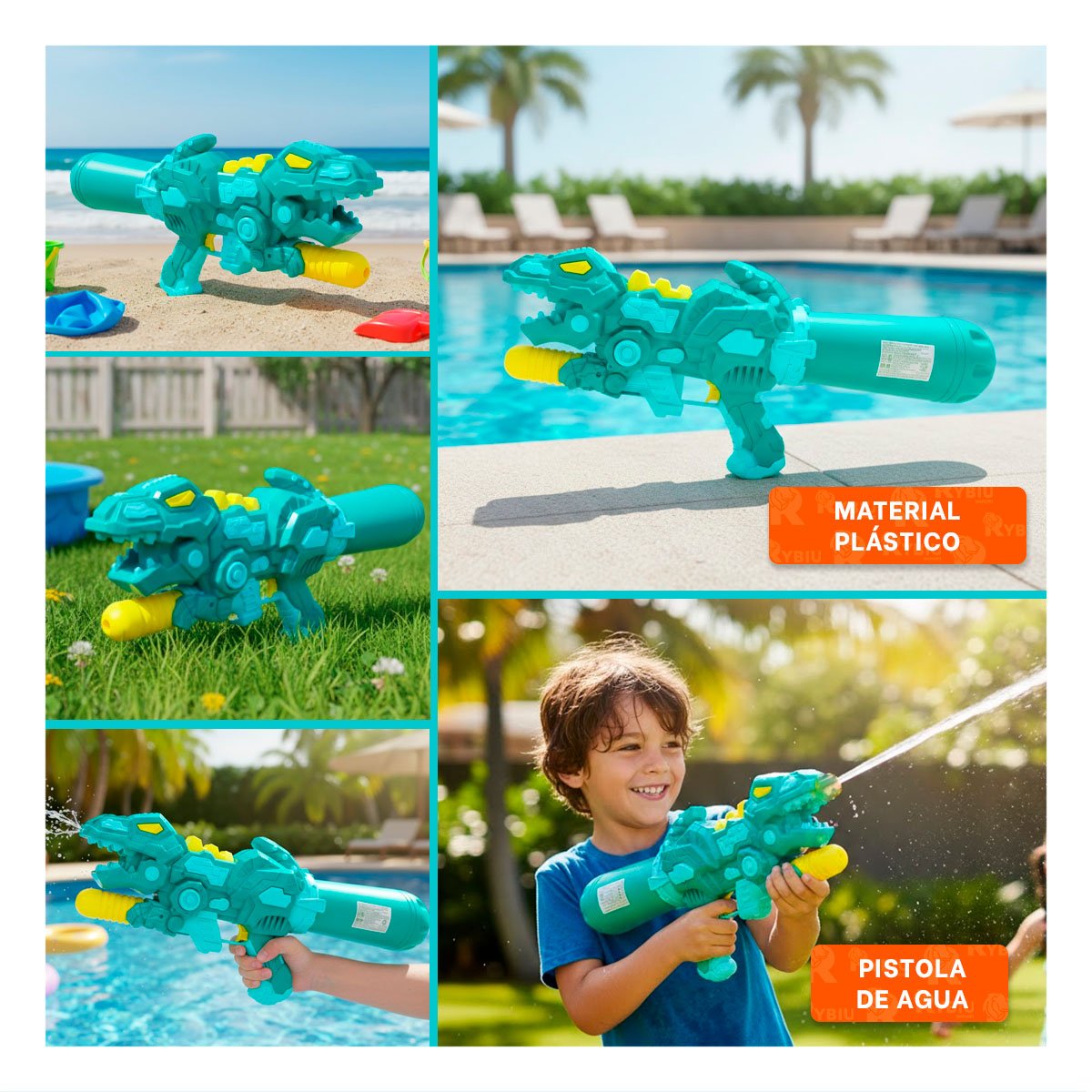 PACK2 DIFUSOR LUDICO DINOSAURIO VERDE PARA DIVERSION FAMILIAR EN VERANO Y+PAPEL REGALO - 3