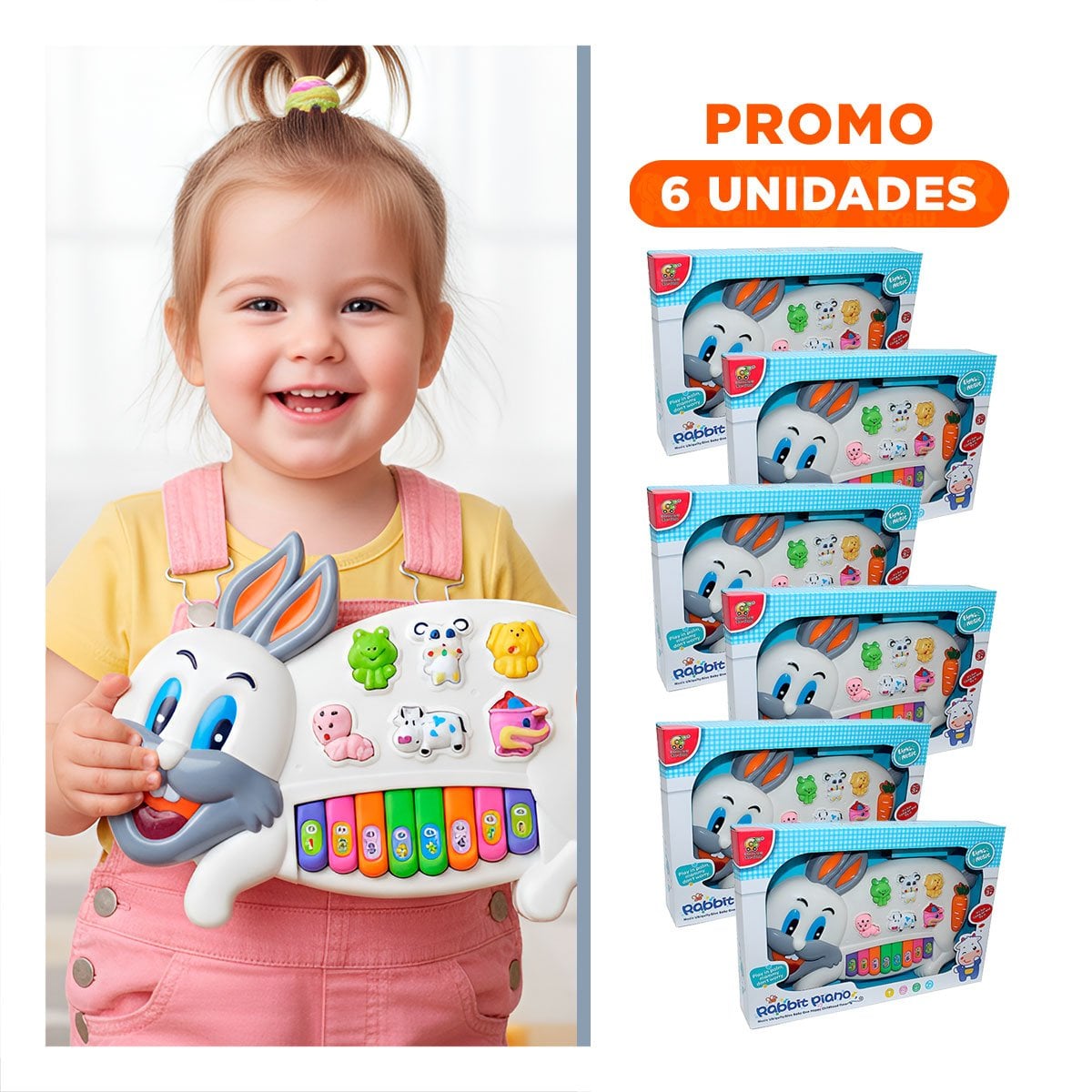 PACK6 PANEL INTERACTIVO CONEJO CON ANIMALES Y NUMEROS PARA DESARROLLO COGNITIVO - 1