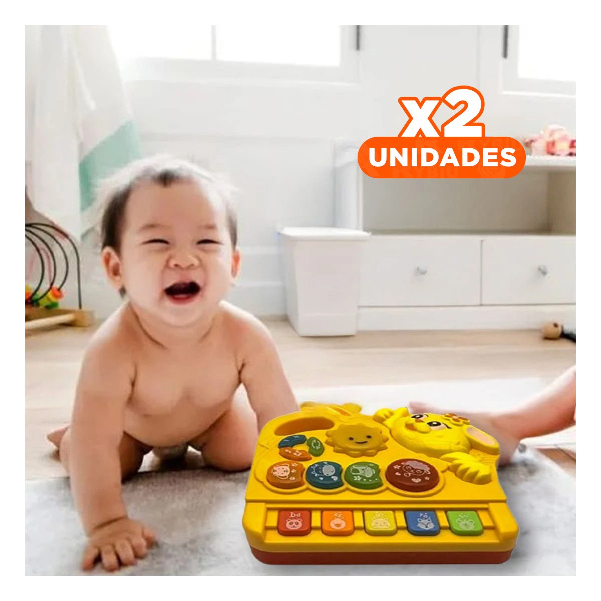 PACK2 PIANO DIDACTICO MUSICAL CONEJO CON TECLAS SONIDO EDUCATIVO PARA HOGAR Y+REGALO STICKER - 1