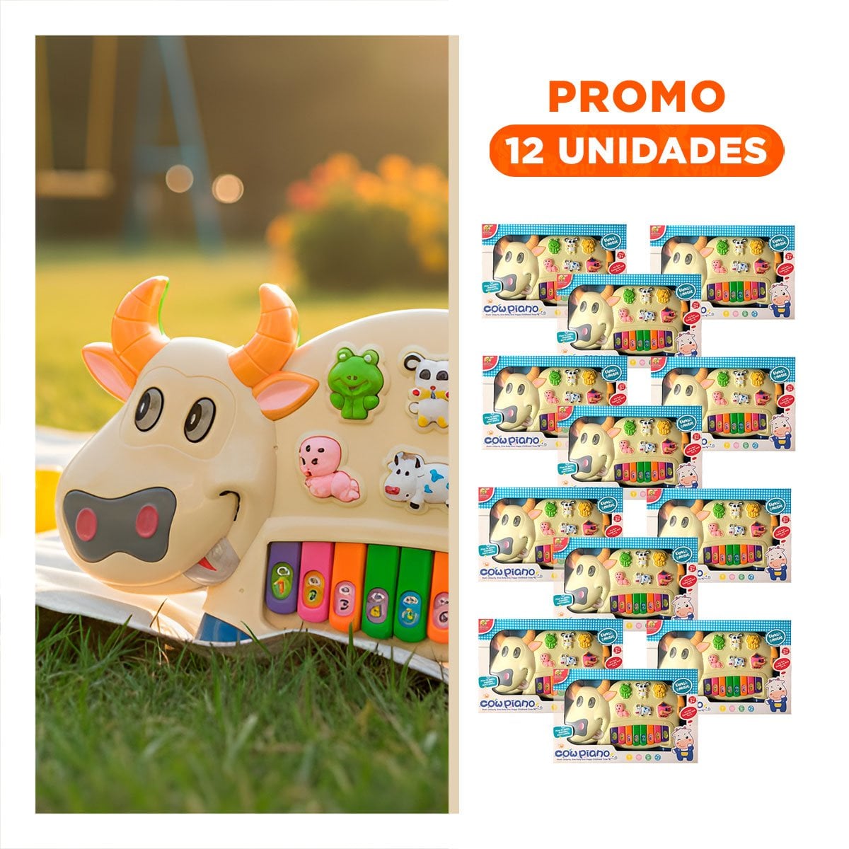 PACK12 SISTEMA DIDACTICO VACA CON ANIMALES Y NUMEROS PARA APRENDIZAJE Y+REGALO STICKER - 1
