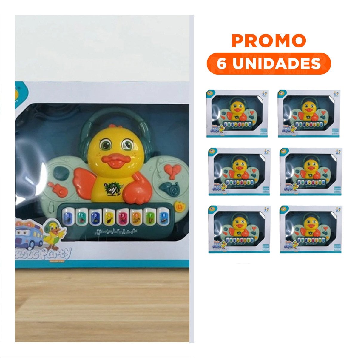 PACK6 TECLAS MUSICALES DE PATO CON SONIDO SUAVE PARA DIVERSION HOGAR VERDE - 1