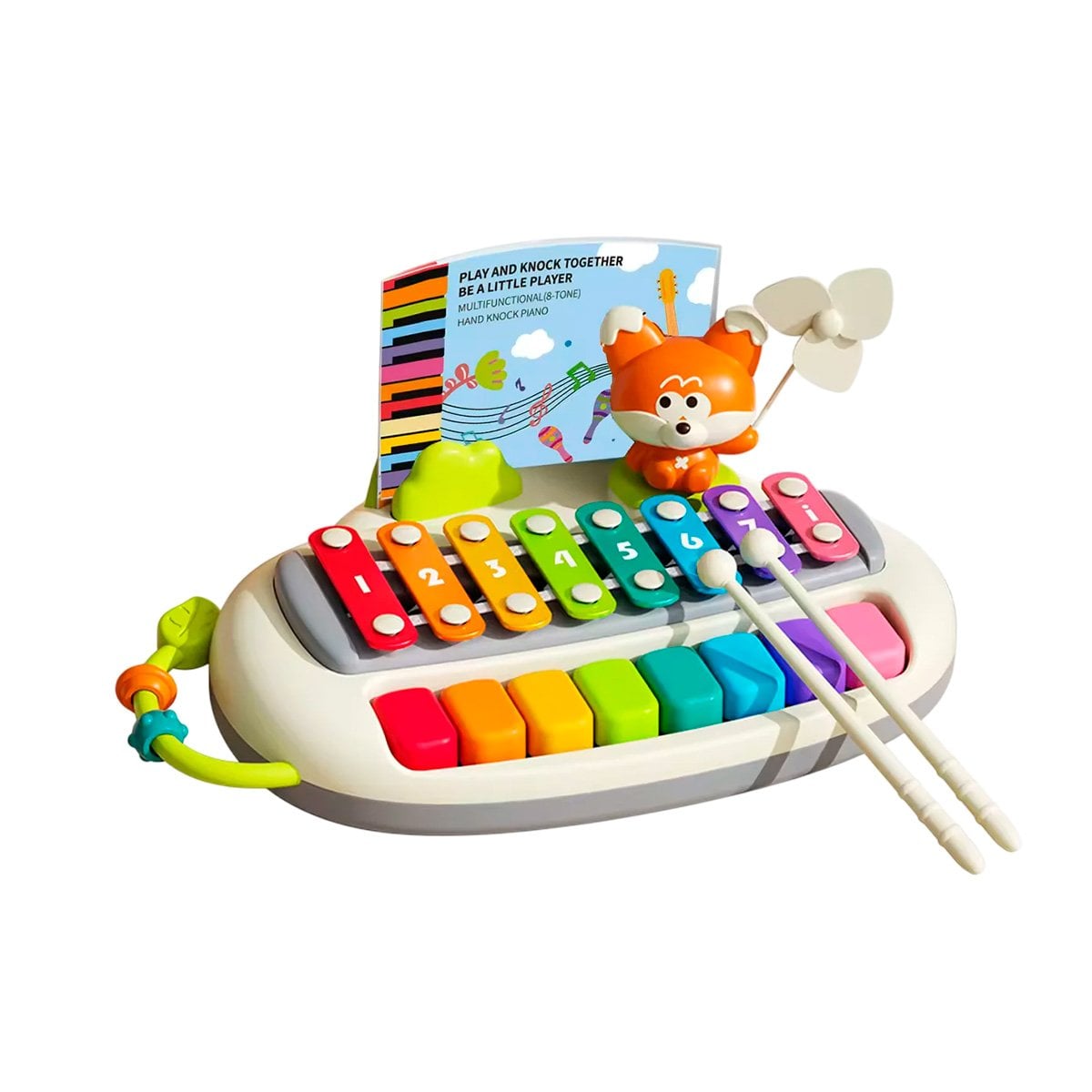 PACK2 INSTRUMENTO CREATIVO MUSICAL CON FIGURA ZORRO PARA RITMO Y DIVERSION Y+REGALO STICKER - 2
