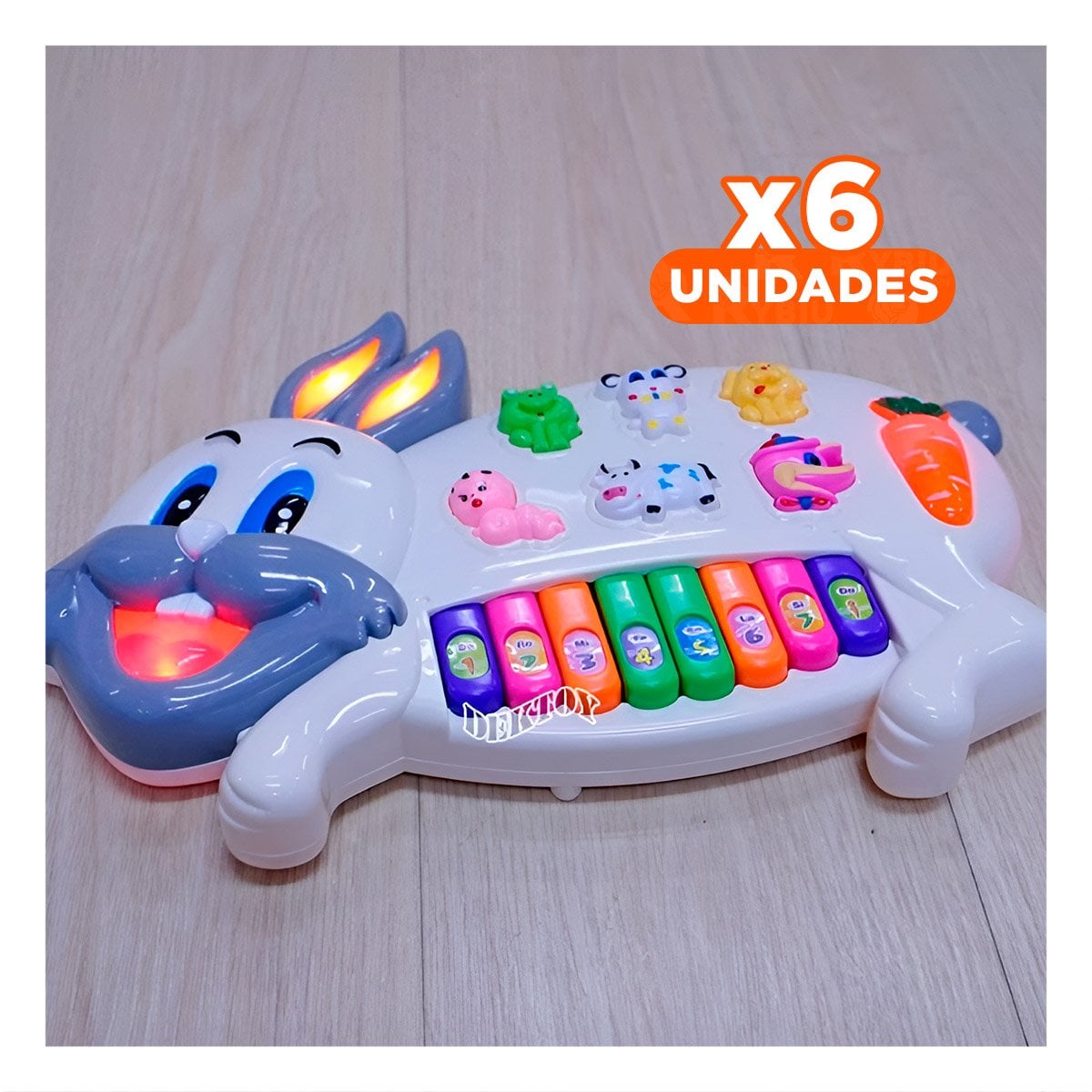 PACK6 SISTEMA MUSICAL CONEJO CON ANIMALES Y NUMEROS PARA APRENDIZAJE INFANTIL Y+REGALO STICKER - 1