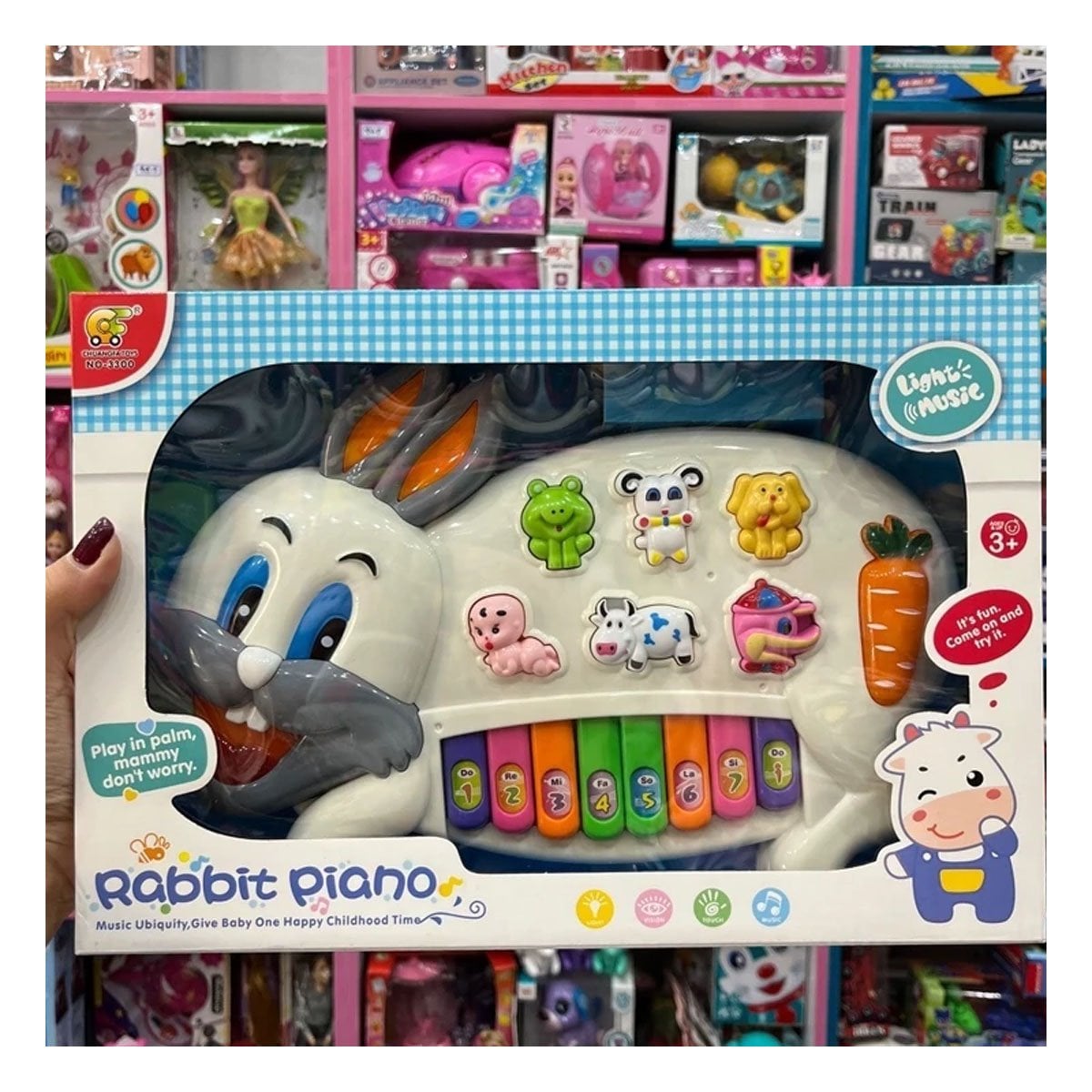 PACK6 SISTEMA MUSICAL CONEJO CON ANIMALES Y NUMEROS PARA APRENDIZAJE INFANTIL Y+REGALO STICKER - 3