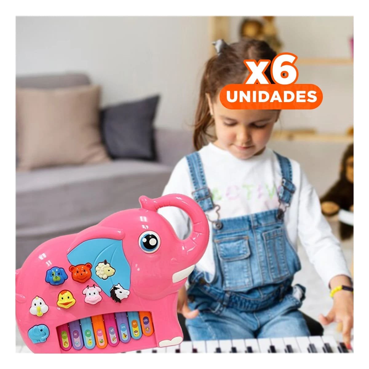 PACK6 SUAVE ELEFANTE DIDACTICO EN CAJA ROSADO PARA APRENDIZAJE SENSORIAL HOGAR Y+REGALO STICKER - 1