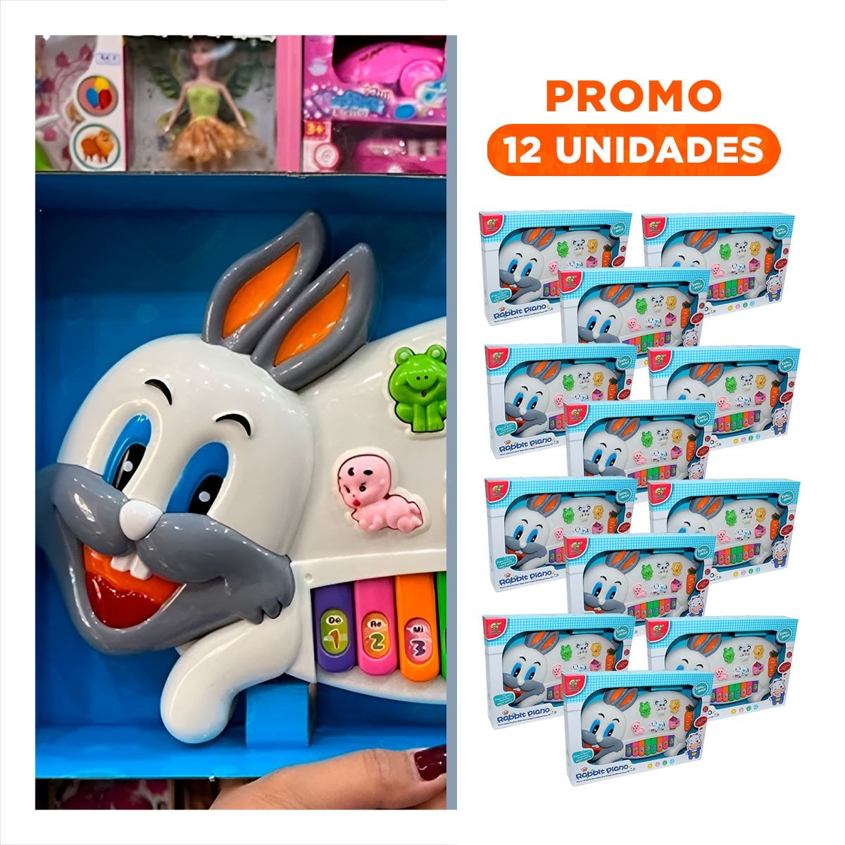 PACK12 SISTEMA INTERACTIVO CONEJO CON ANIMALES Y NUMEROS PARA DESARROLLO Y+REGALO STICKER - 1
