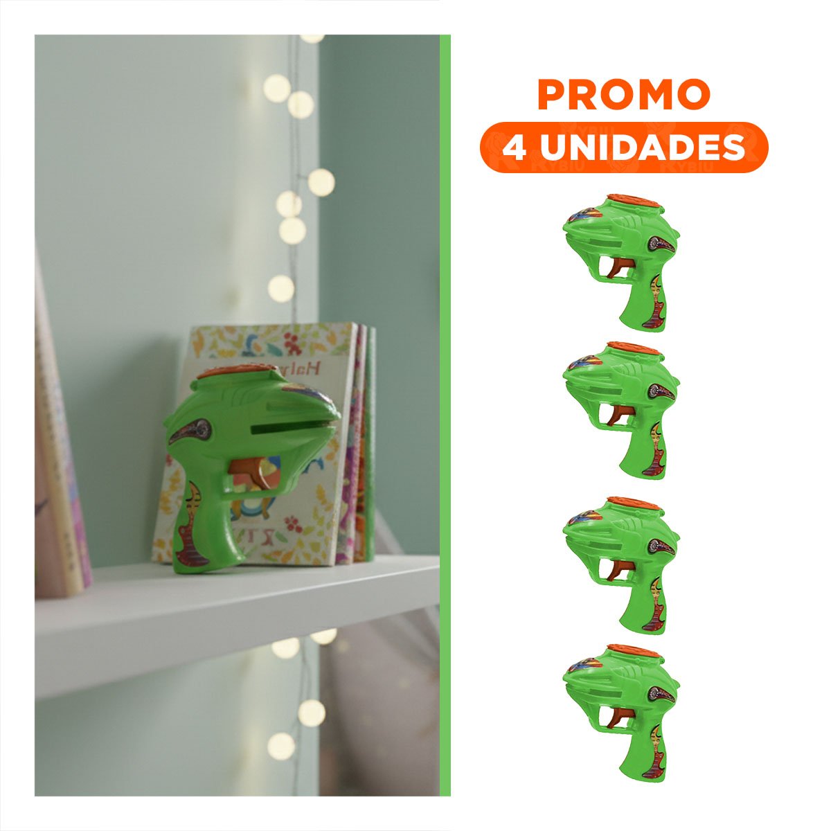 PACK4 LINEA RECREATIVA LANZA DARDOS VERDE EN BLISTER Y+REGALO STICKER - 1