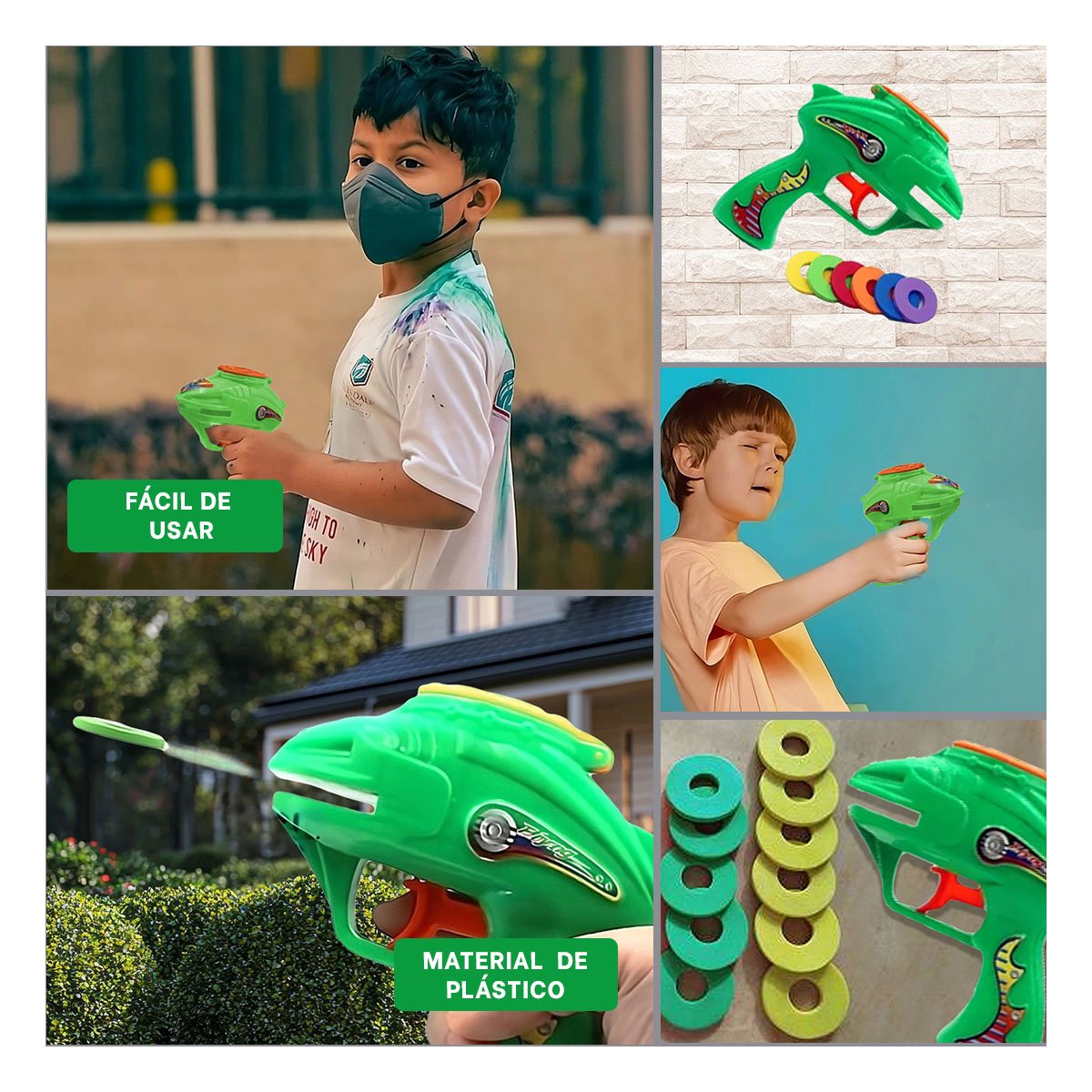 PACK4 LINEA RECREATIVA LANZA DARDOS VERDE EN BLISTER Y+REGALO STICKER - 2