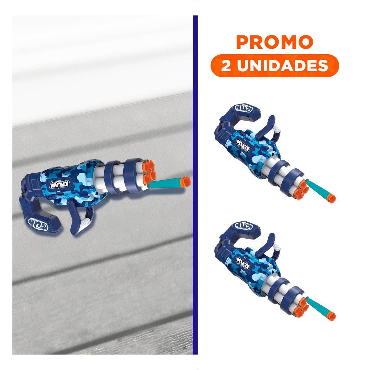 PACK2 JUGUETE LANZA DARDOS AZUL PARA NIÑOS ALEGRE Y COLORIDO - 1