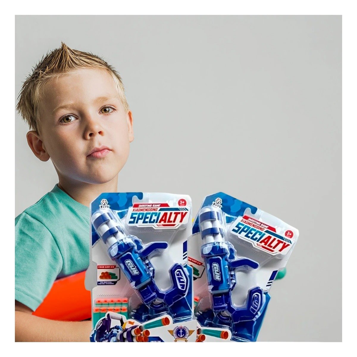 PACK2 JUGUETE LANZA DARDOS AZUL PARA NIÑOS ALEGRE Y COLORIDO - 2