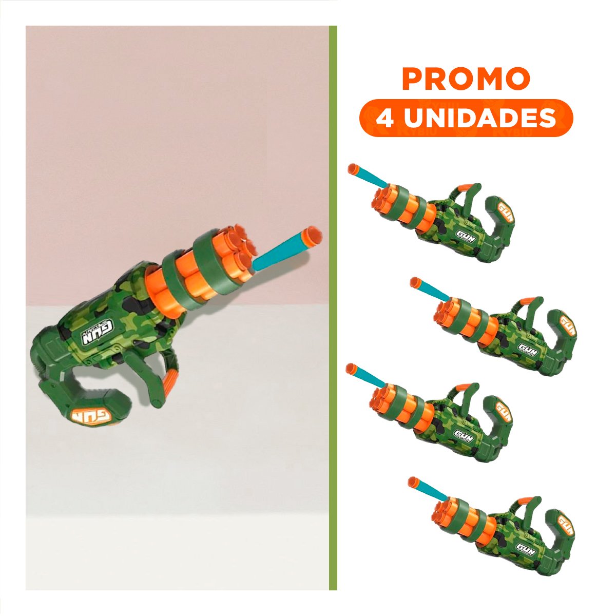 PACK4 LANZADOR DE DARDOS VERDE PARA NIÑOS COLORIDO Y MOTIVACION Y+REGALO STICKER - 1