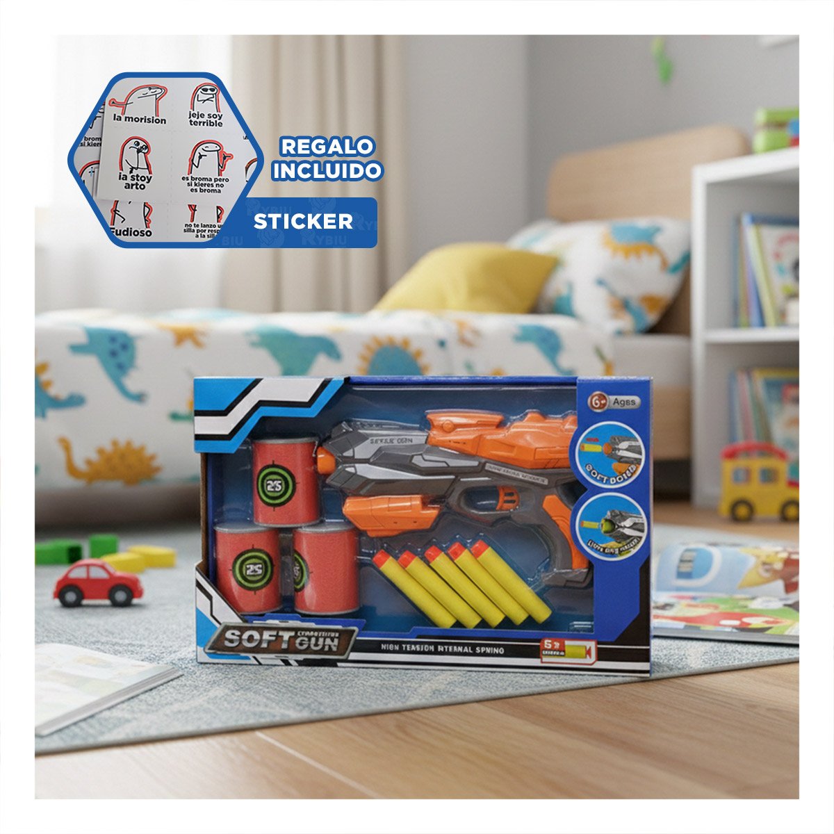 JUEGO DE DARDOS CON OBJETIVOS PARA DIVERSION ACTIVA EN ESPACIOS INTERIORES Y+REGALO STICKER - 1