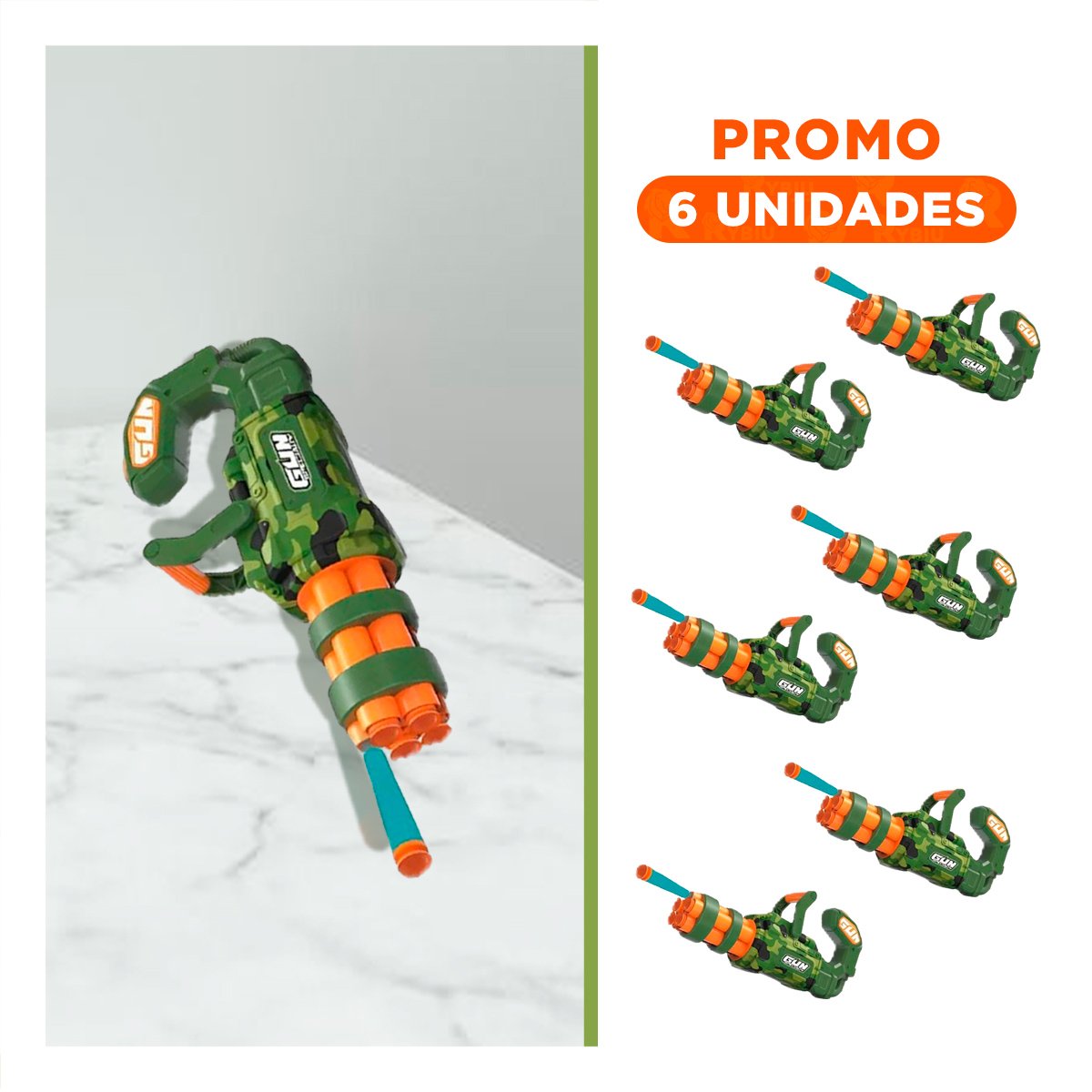 PACK6 LANZADOR DE DARDOS VERDE PARA NIÑOS SEGURO Y MOTIVACION - 1