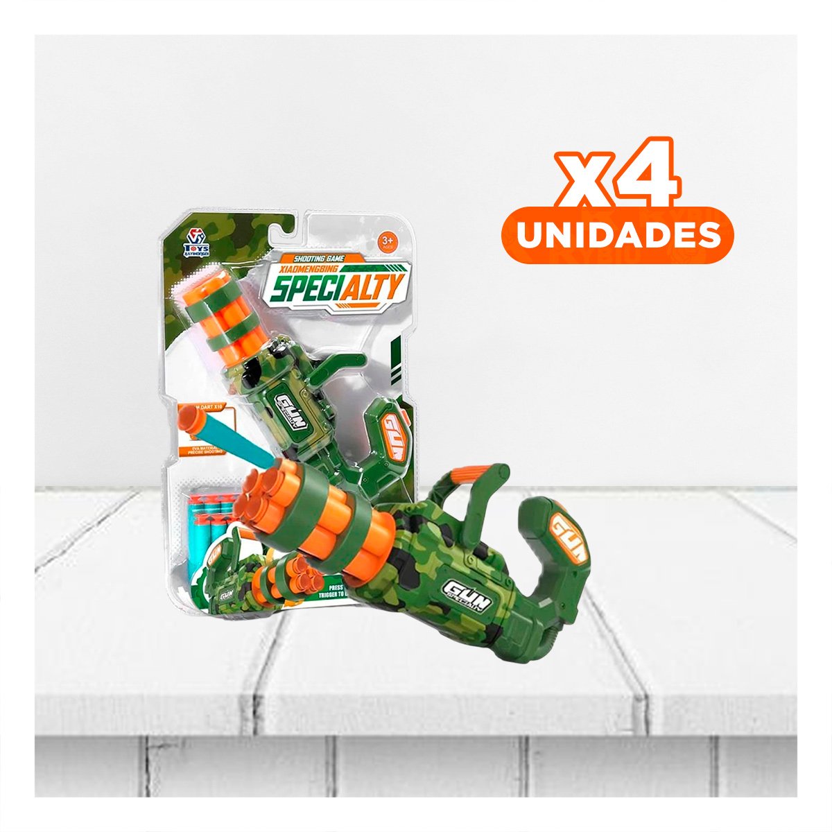 PACK4 LANZADOR DE DARDOS VERDE PARA NIÑOS CREATIVO Y MOTIVACION - 1