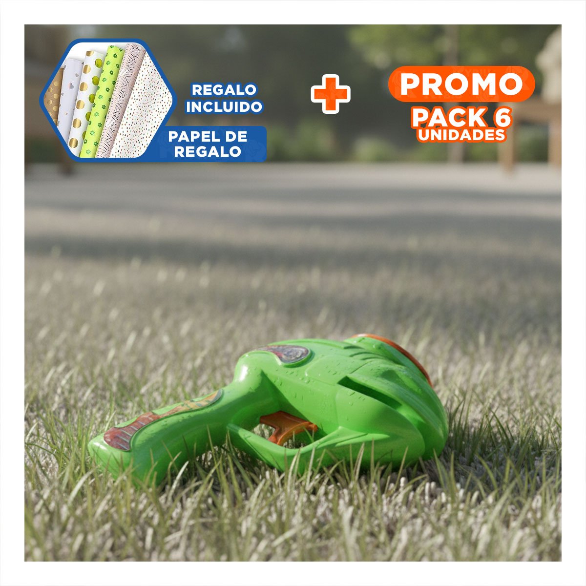 PACK6 ALTERNATIVA DE JUEGO LANZA DARDOS VERDE EN BLISTER Y+PAPEL REGALO - 1