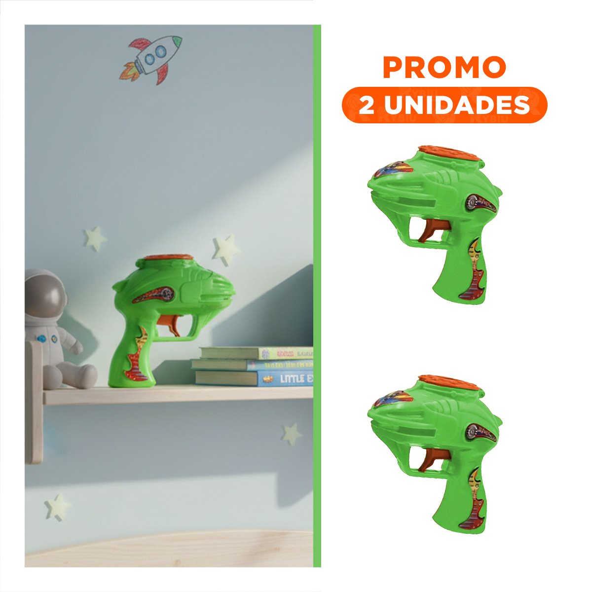 PACK2 OPCION RECREATIVA LANZA DARDOS VERDE EN BLISTER - 1
