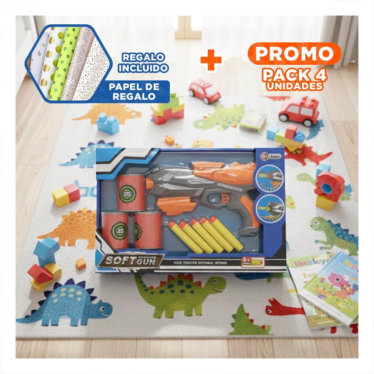 PACK4 OPCION DE DARDOS CON OBJETIVOS PARA JUEGO CREATIVO Y ACTIVO Y+PAPEL REGALO - 1