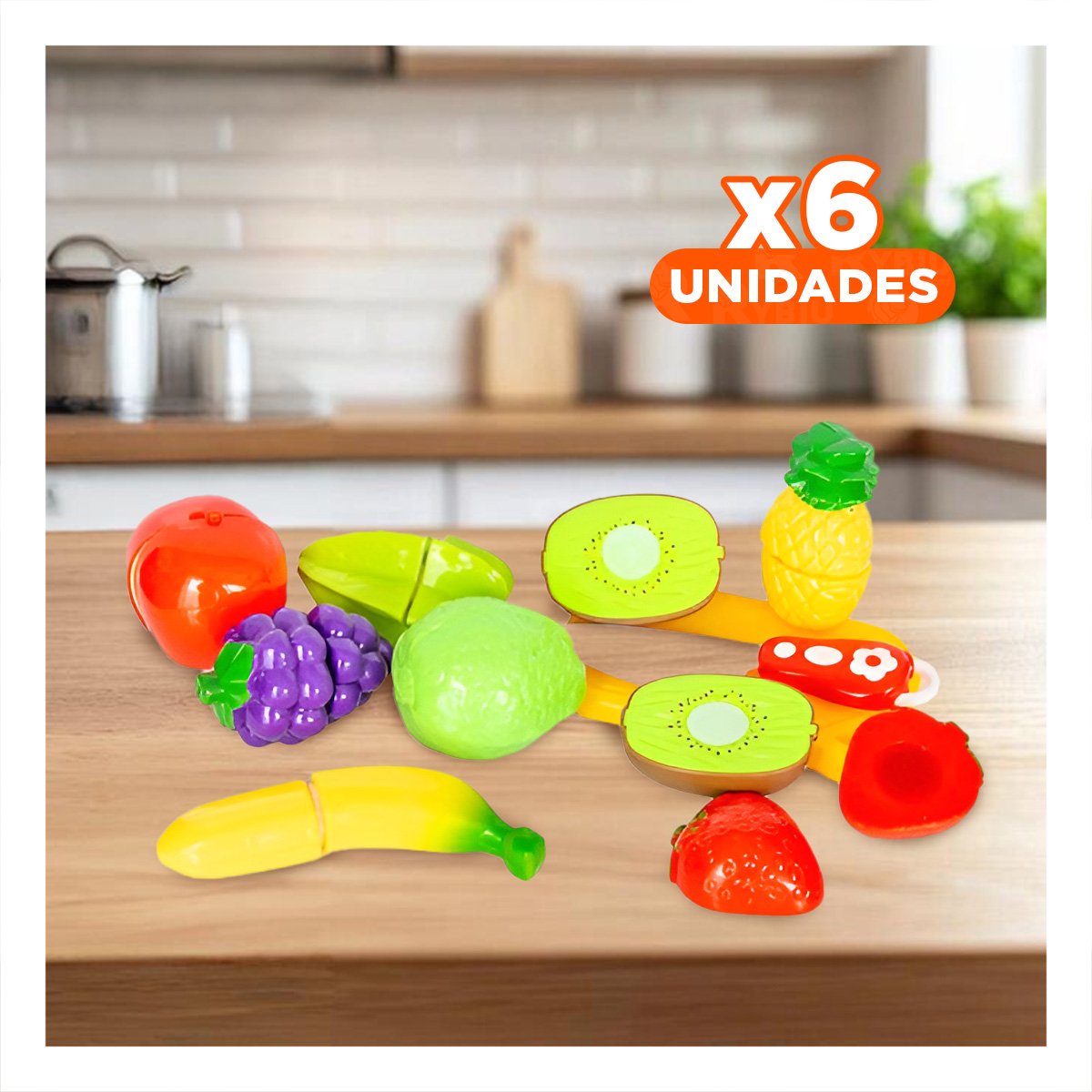 PACK6 COLECCION DE COCINA DIDACTICO CON VERDURAS PARA PICAR Y+REGALO STICKER - 1