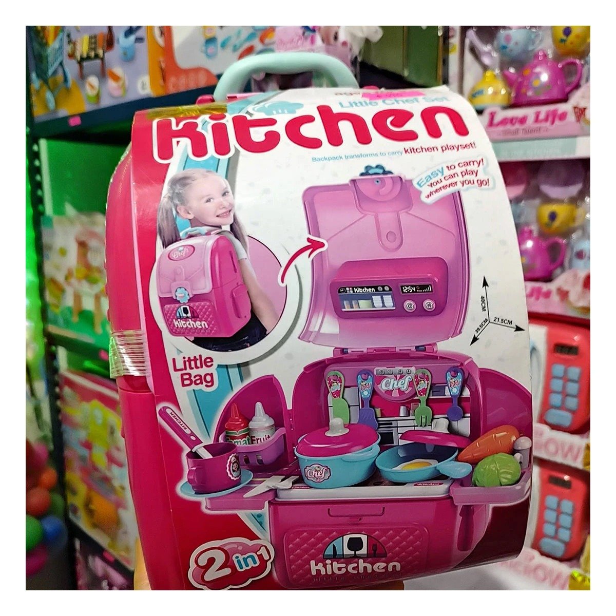 PACK2 COMBO DE COCINA INFANTIL CON ACCESORIOS EN MALETA PARA NIÑOS Y+REGALO STICKER - 5