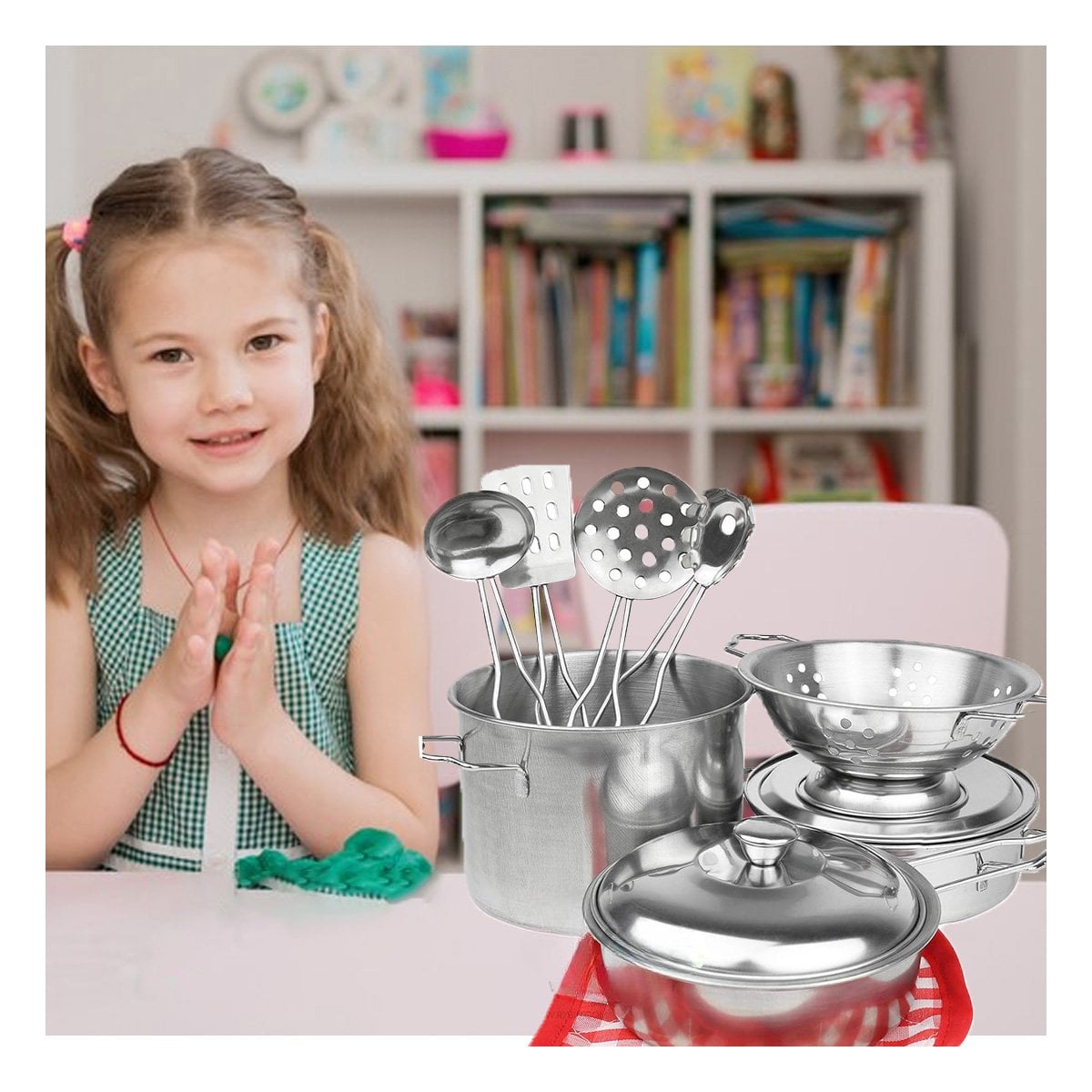 PACK6 COCINA PORTATIL CON ACCESORIOS PARA DIVERSION INFANTIL Y+PAPEL REGALO - 5