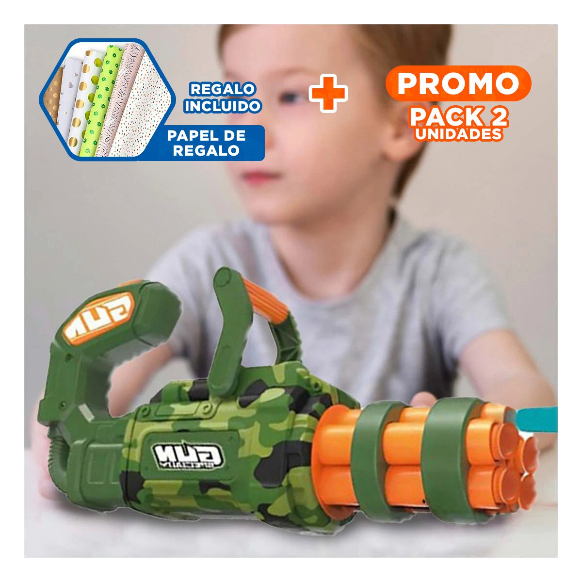 PACK2 JUEGO DE PUNTERIA LANZA DARDOS VERDE PARA NIÑOS SEGURO Y ALEGRE Y+PAPEL REGALO - 1