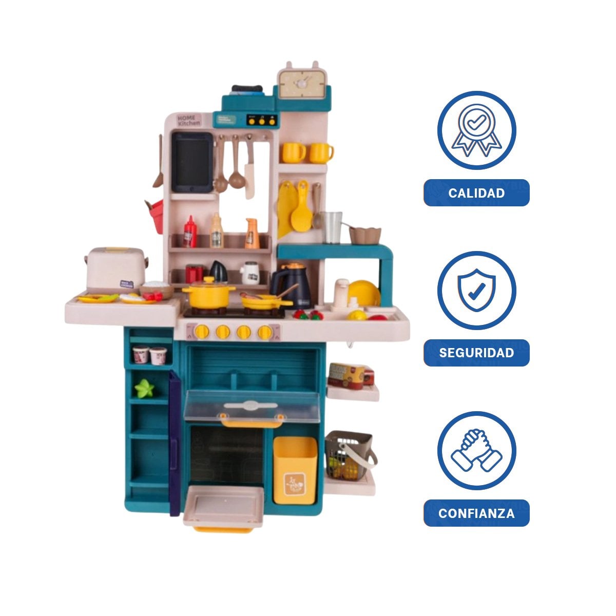 AMBIENTE DE COCINA INFANTIL CELESTE CON ACCESORIOS PARA DIVERSION EN CASA Y+LIGAS REGALO - 3