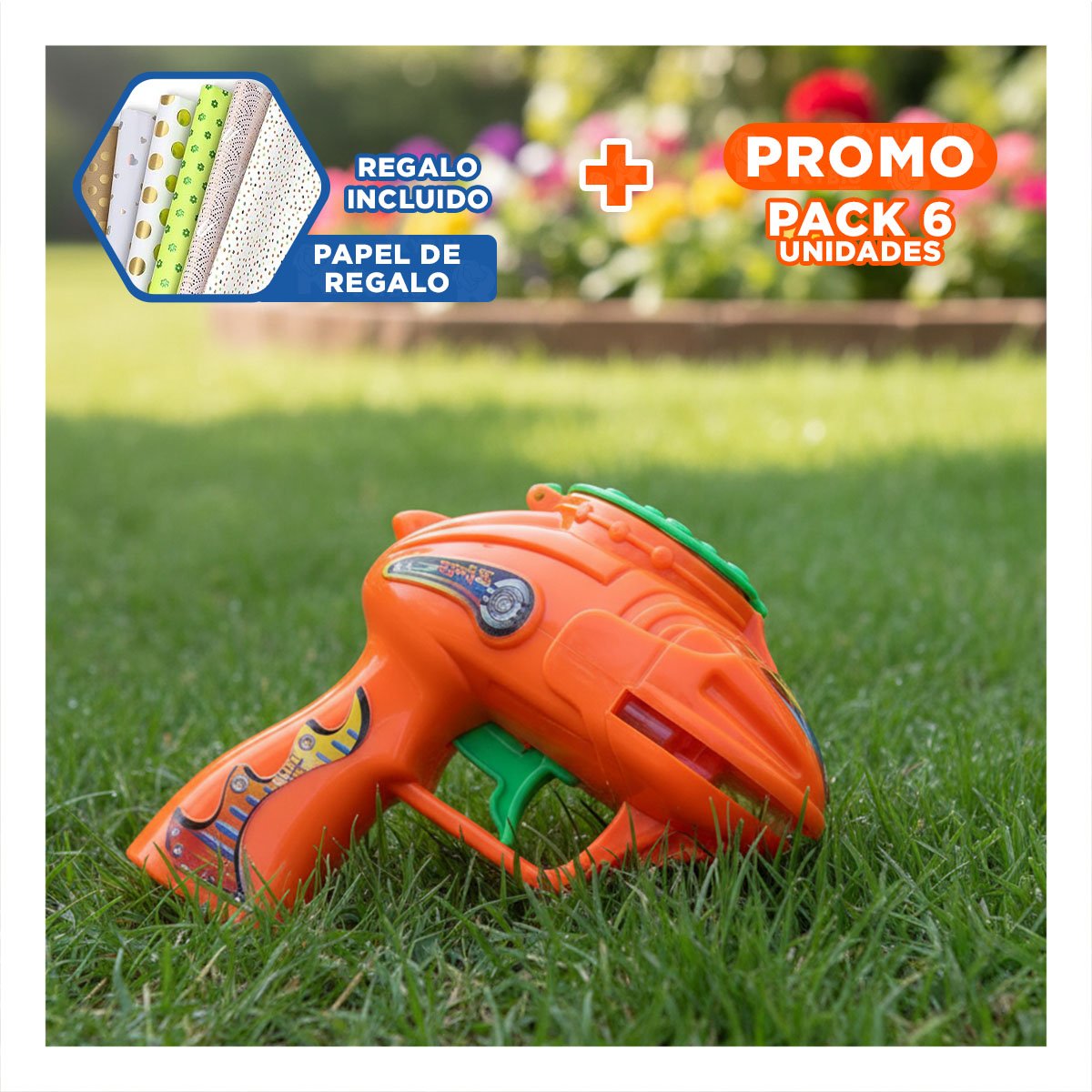 PACK6 PRACTICA LANZA DARDOS EN BLISTER ANARANJADO PARA RECREACION Y+PAPEL REGALO - 1