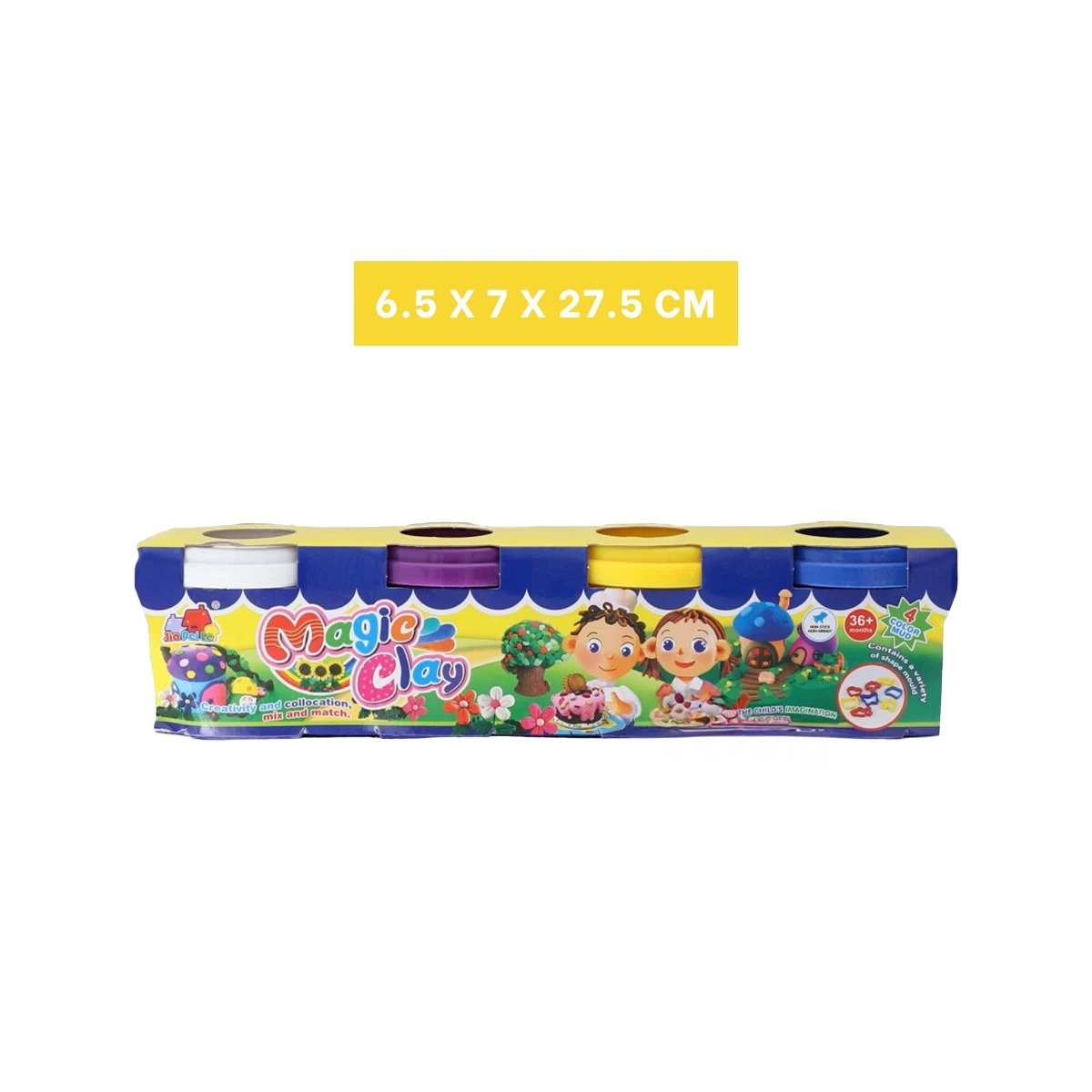 PACK2 CAJON DE PLASTILINA X4 EN VASOS DE COLORES PARA ACTIVIDADES EN CASA Y+PAPEL REGALO - 4
