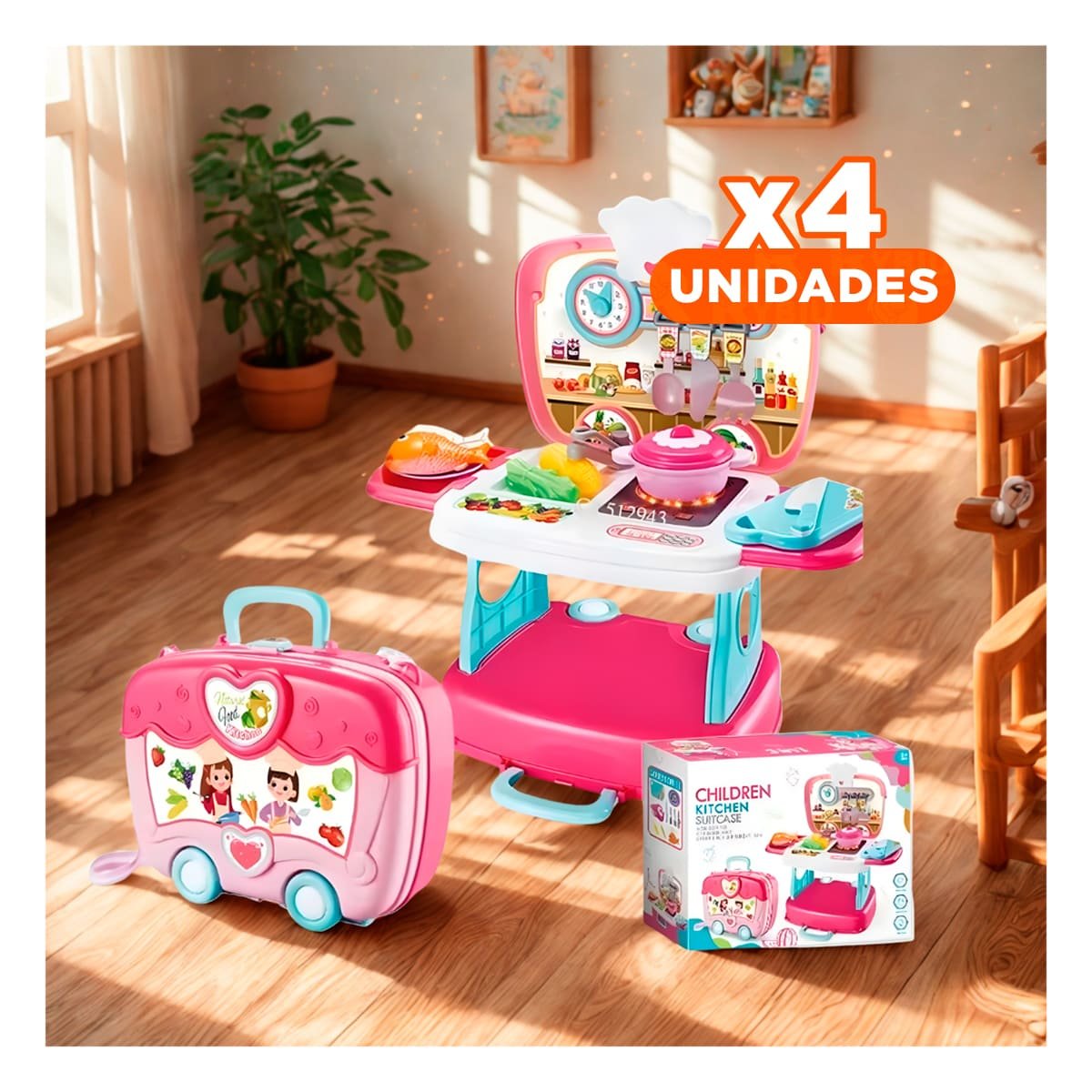 PACK4 REUNION CREATIVA CON SET DE COCINA MALETA EN CAJA - 1
