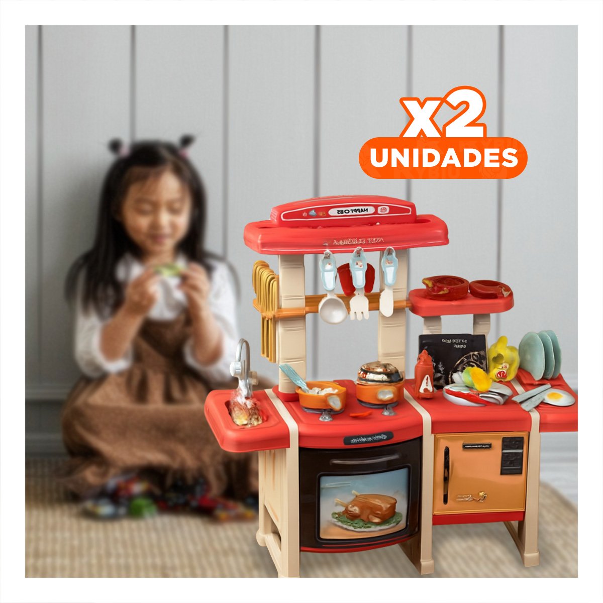 PACK2 JUEGO CREATIVO DE COCINA CON PIEZAS PARA USO INFANTIL Y+REGALO STICKER - 1