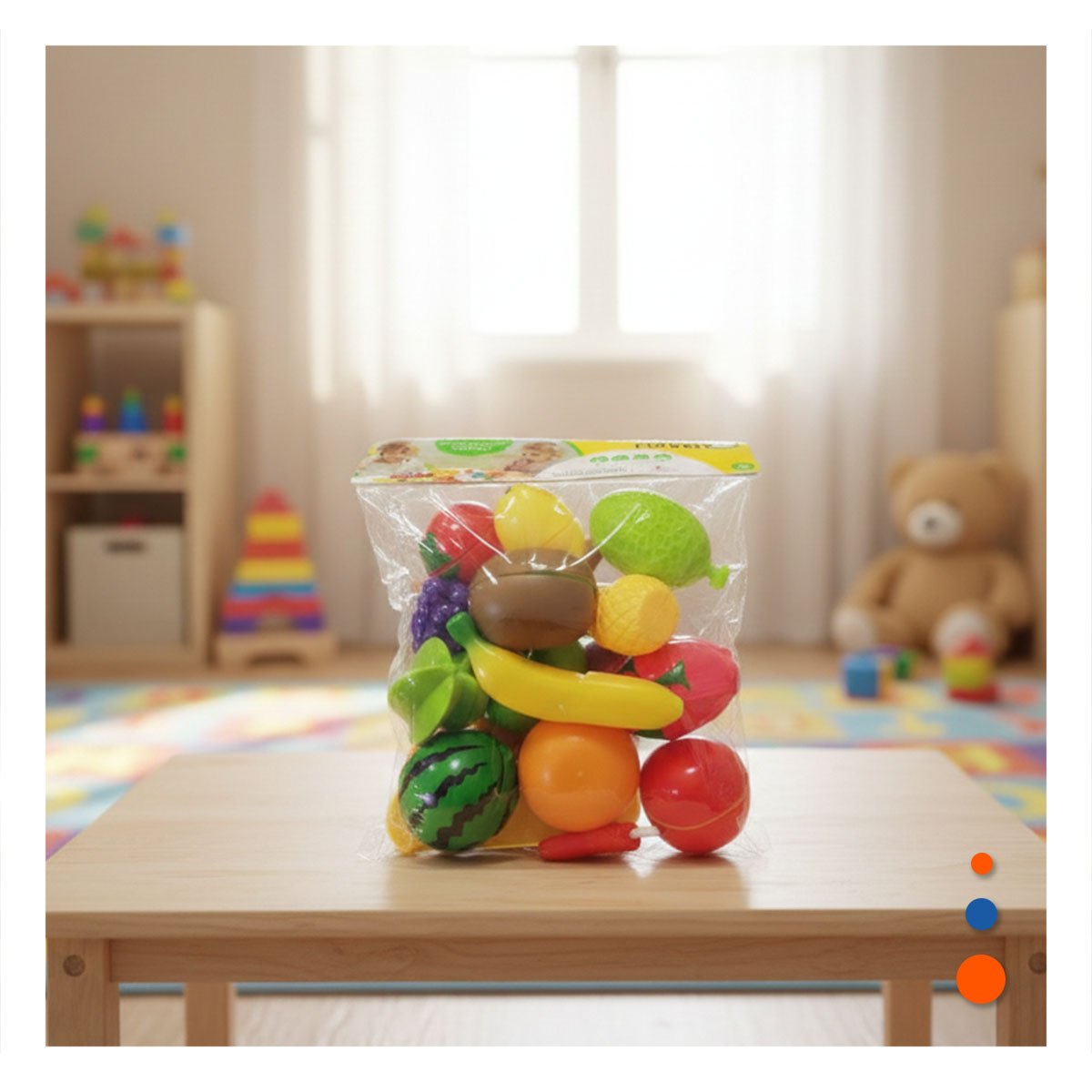 PACK6 ALTERNATIVA EDUCATIVA DE FRUTAS PARA CORTAR CON TABLA PARA PICAR Y JUEGO Y+PAPEL REGALO - 5