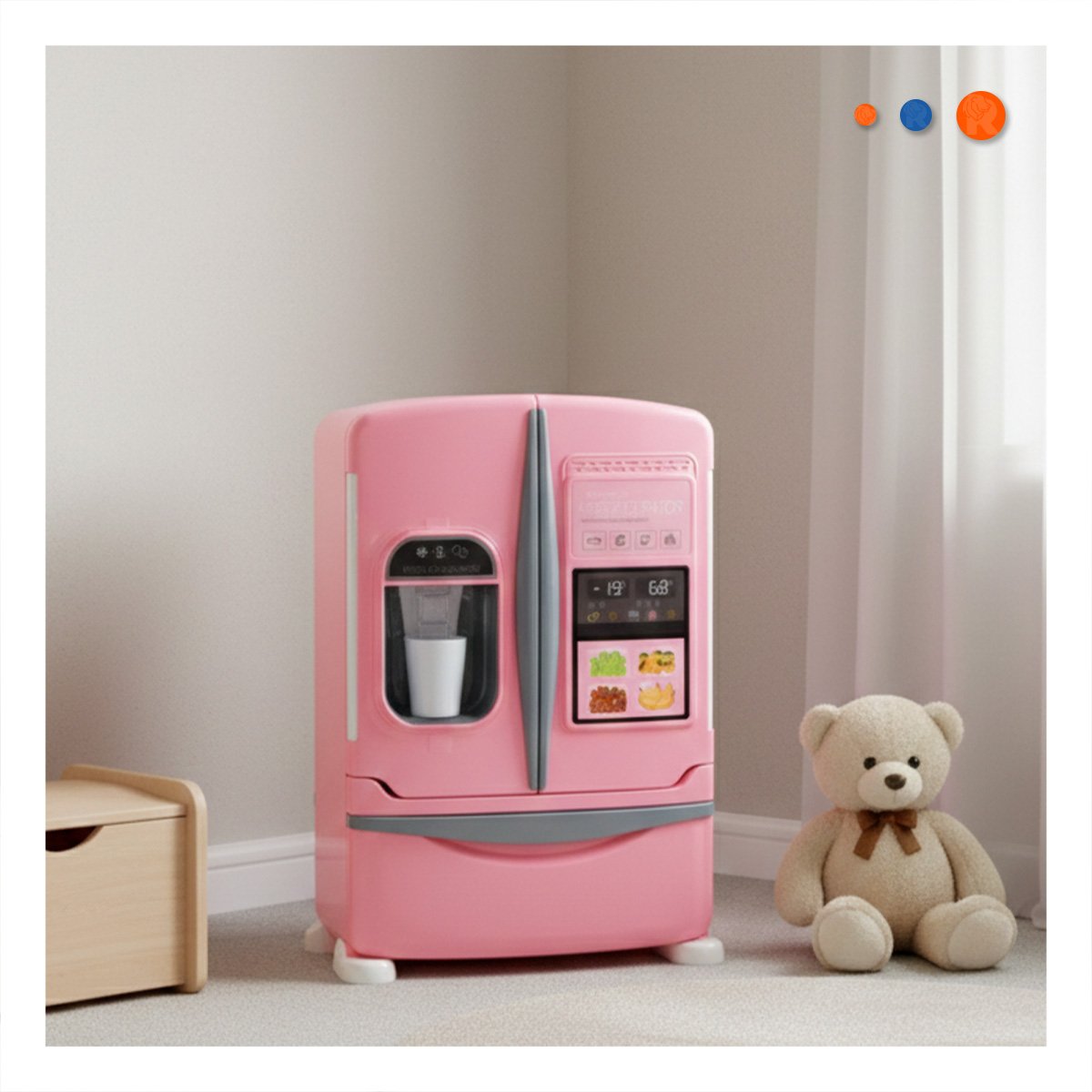 JUEGO DE REFRIGERADOR INFANTIL PARA CASA CON DINAMICA DE ROL CREATIVA - 2