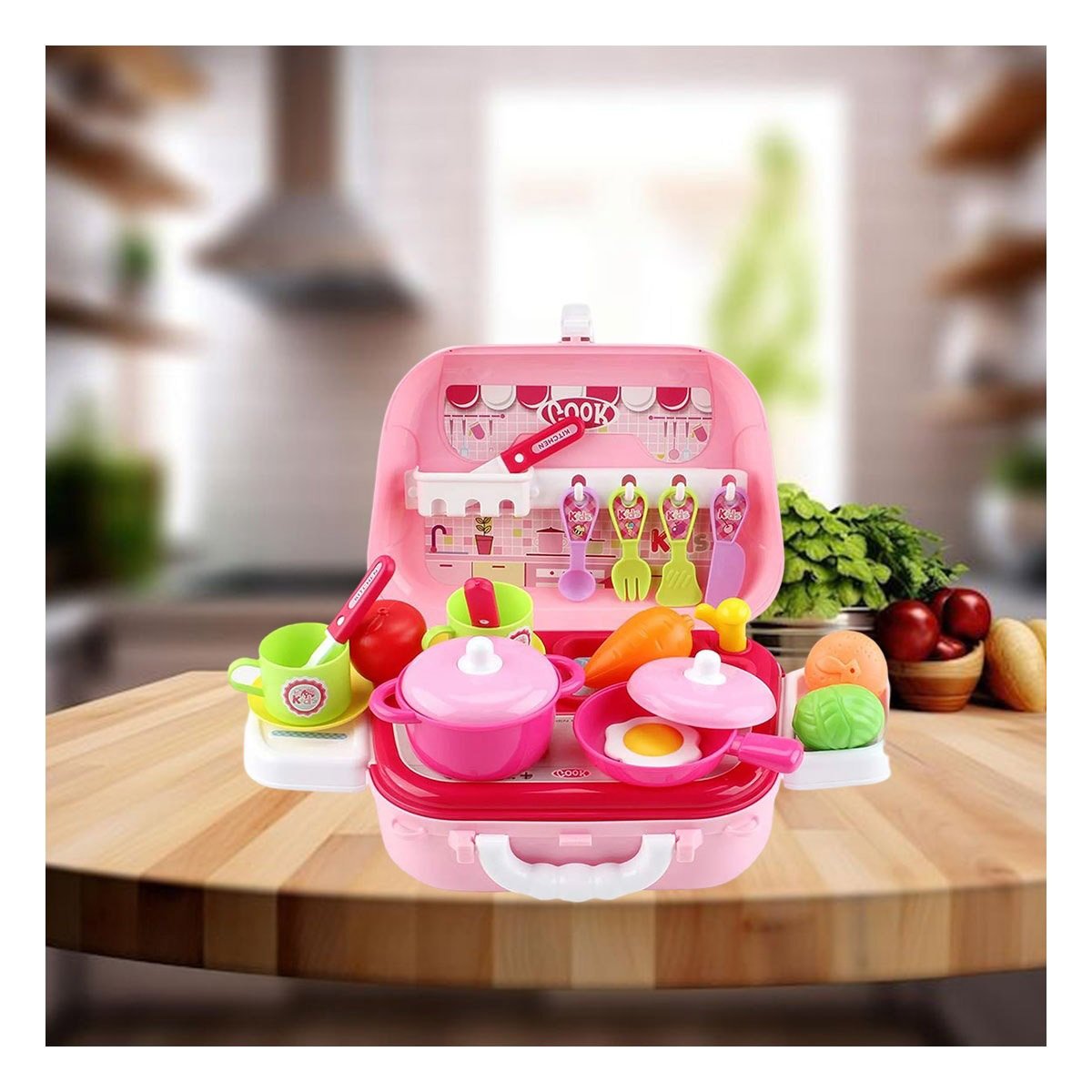 PACK4 SET DE COCINA CHEF CREATIVO CON PERSONAJE EN LONCHERA PARA DIVERSION Y+PAPEL REGALO - 5