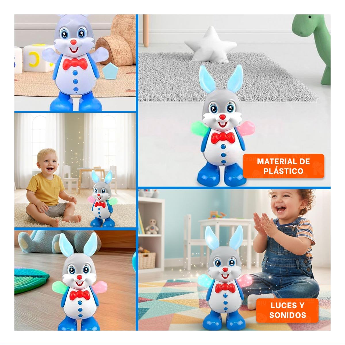 ACCESORIO MUSICAL CONEJO INTERACTIVO CON LUCES LED TECNOLOGIA PARA HOGAR Y+LIGAS REGALO - 5
