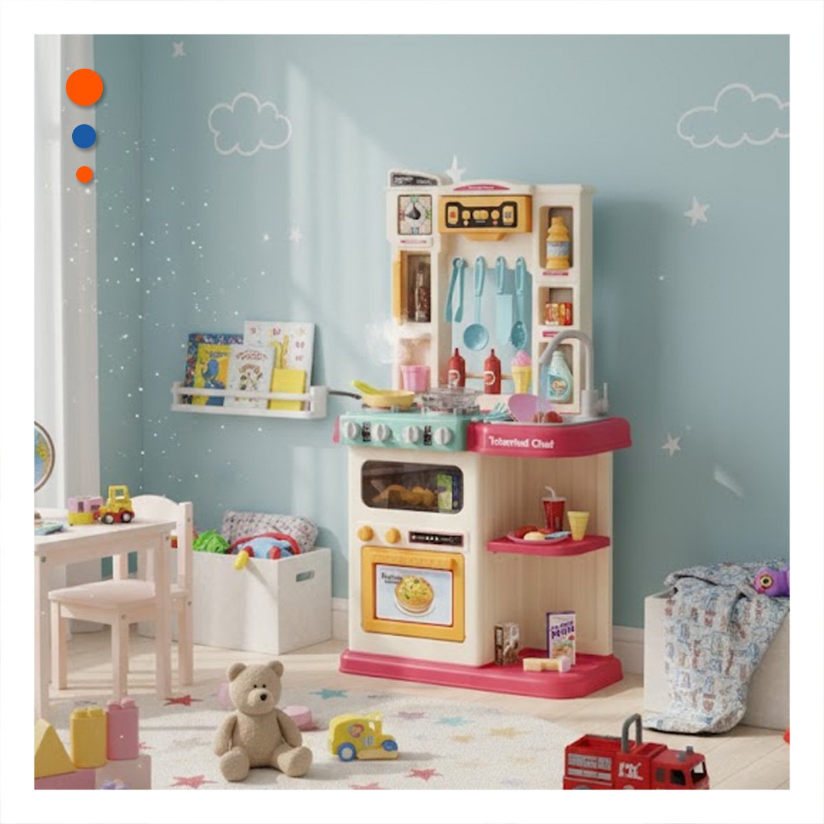 RINCON DE COCINA ROSADO CON ACCESORIOS PARA JUEGO DE HOGAR EN CASA - 1
