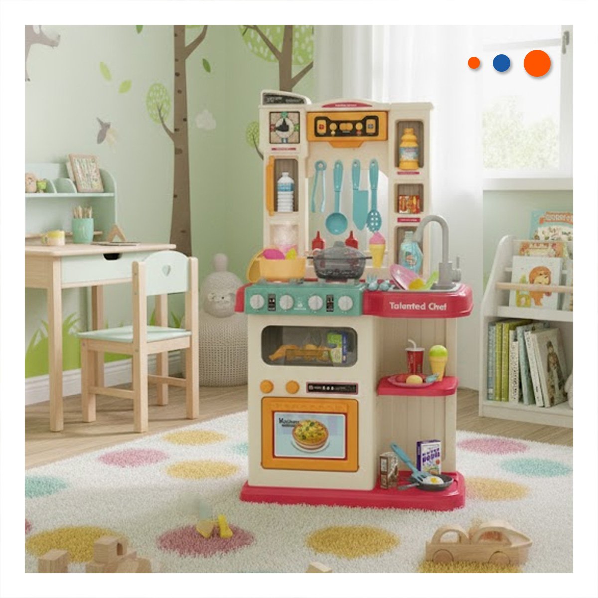 RINCON DE COCINA ROSADO CON ACCESORIOS PARA JUEGO DE HOGAR EN CASA - 2