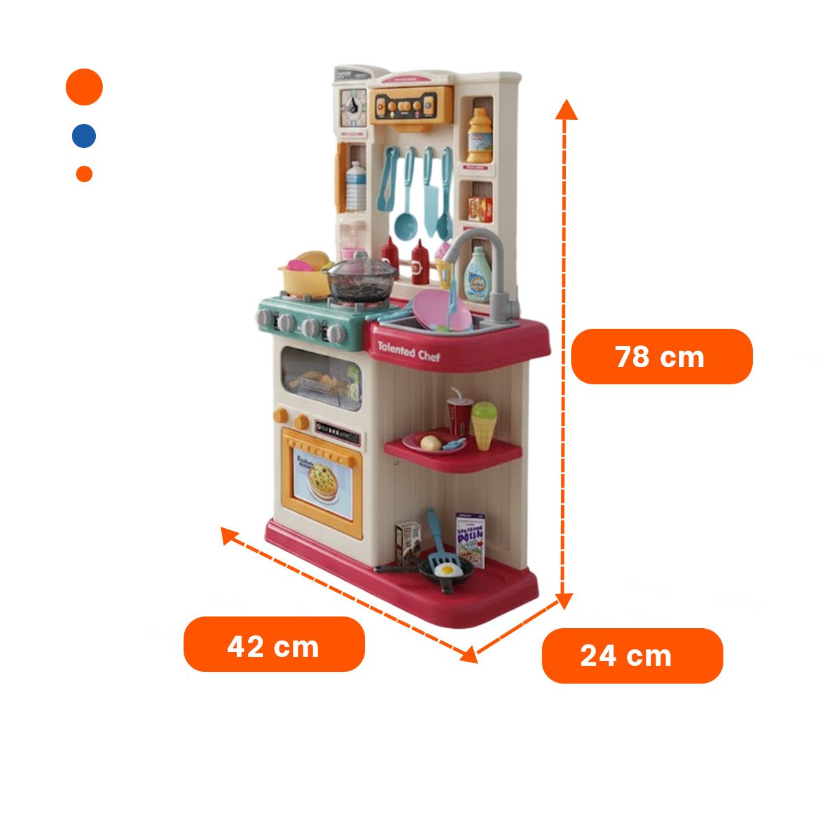 RINCON DE COCINA ROSADO CON ACCESORIOS PARA JUEGO DE HOGAR EN CASA - 4