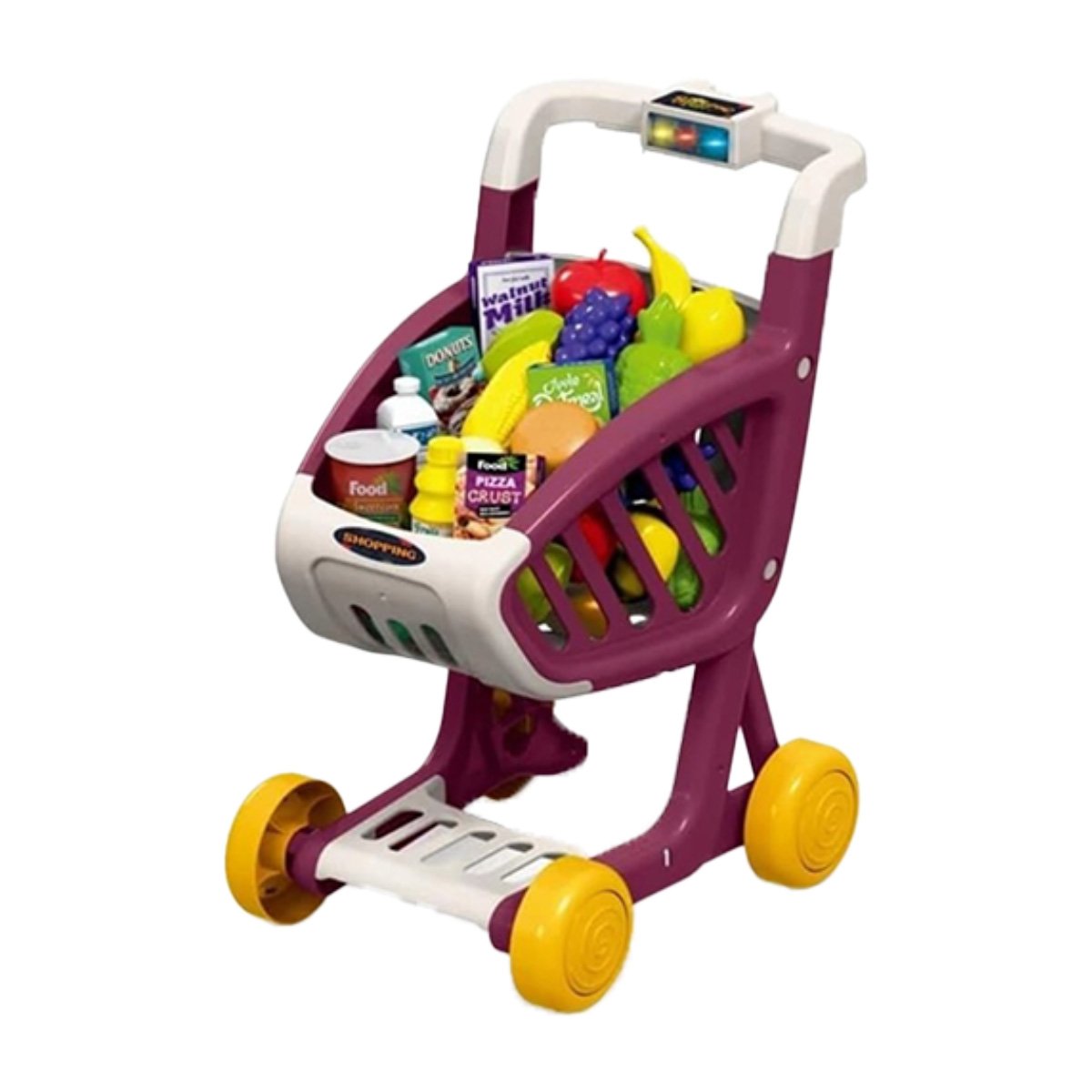 ELEMENTO PARA COMPRAS MUSICAL 41 PZS GUINDA CON SONIDOS DIVERTIDOS Y+PAPEL REGALO - 1