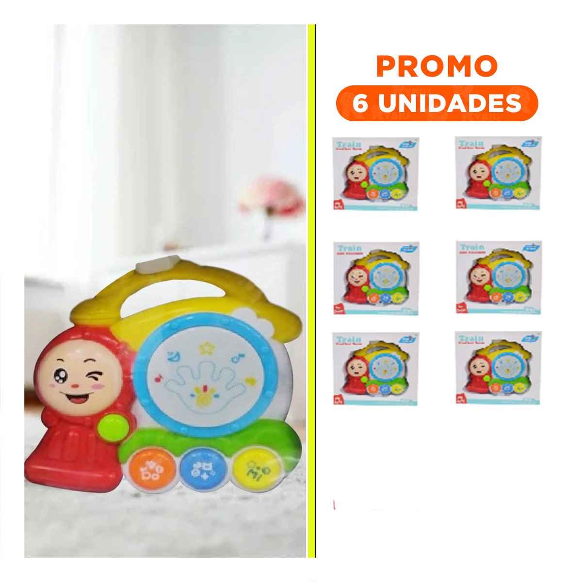 PACK6 ESTILO MUSICAL TREN CON SONIDO ALEGRE PARA JUEGO CREATIVO EN CASA - 1