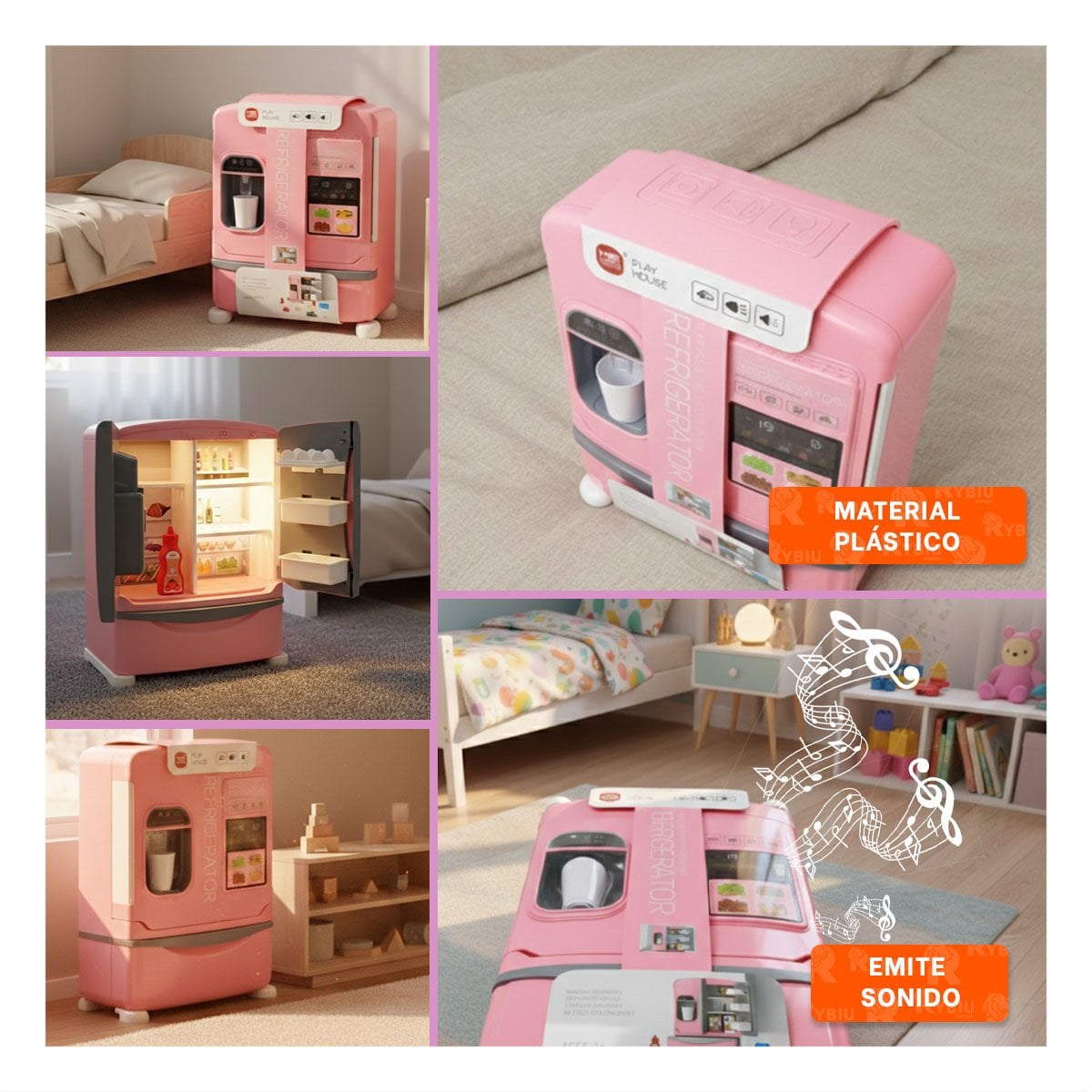 UNIDAD DE REFRIGERADOR INFANTIL PARA CASA CON ACTIVIDADES DE ROL Y+POST IT - 1