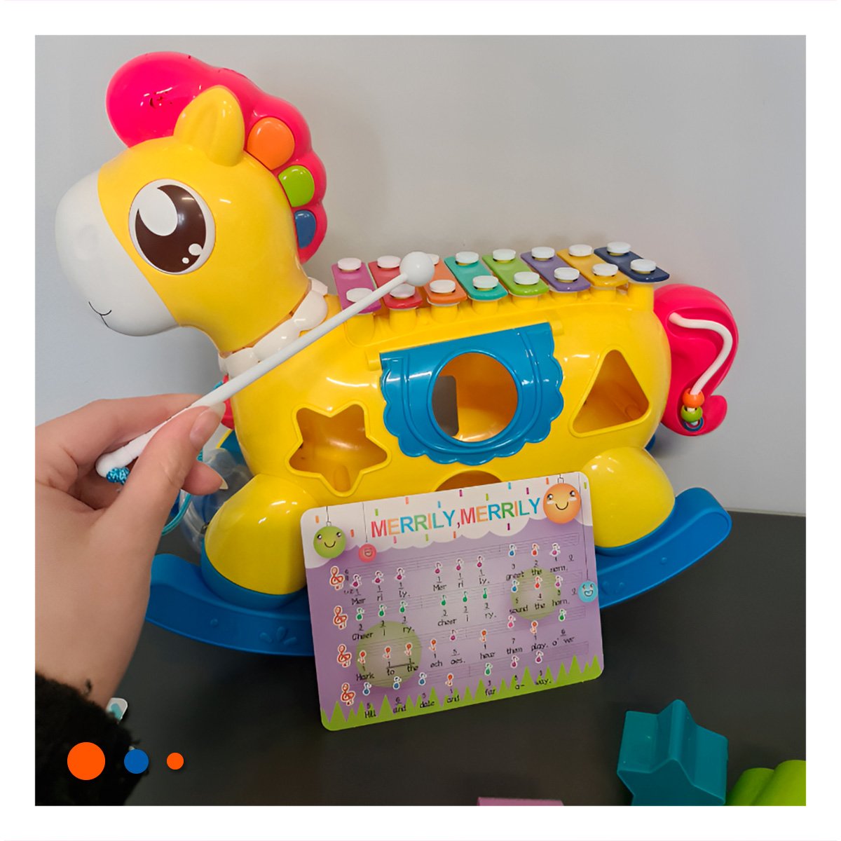 PACK4 CENTRO DE JUEGO MUSICAL AZUL Y AMARILLO CON CABALLO DIDACTICO Y+REGALO STICKER - 5