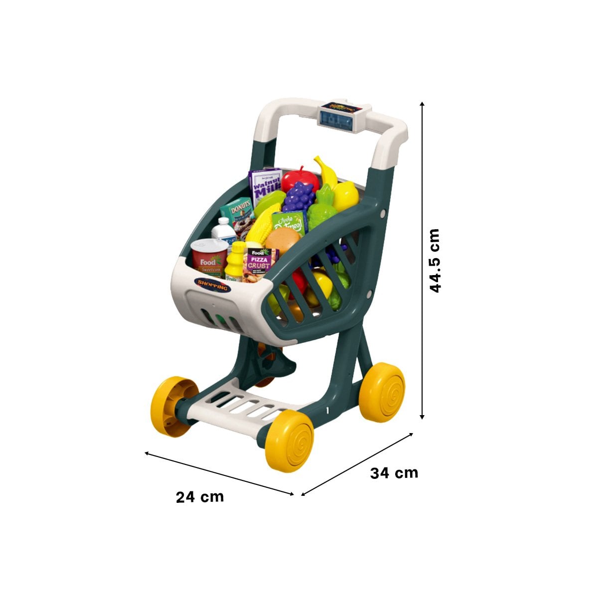 CESTA DE COMPRAS MUSICAL 41 PZS VERDE OSCURO CON SONIDOS DIVERTIDOS Y+REGALO STICKER - 4