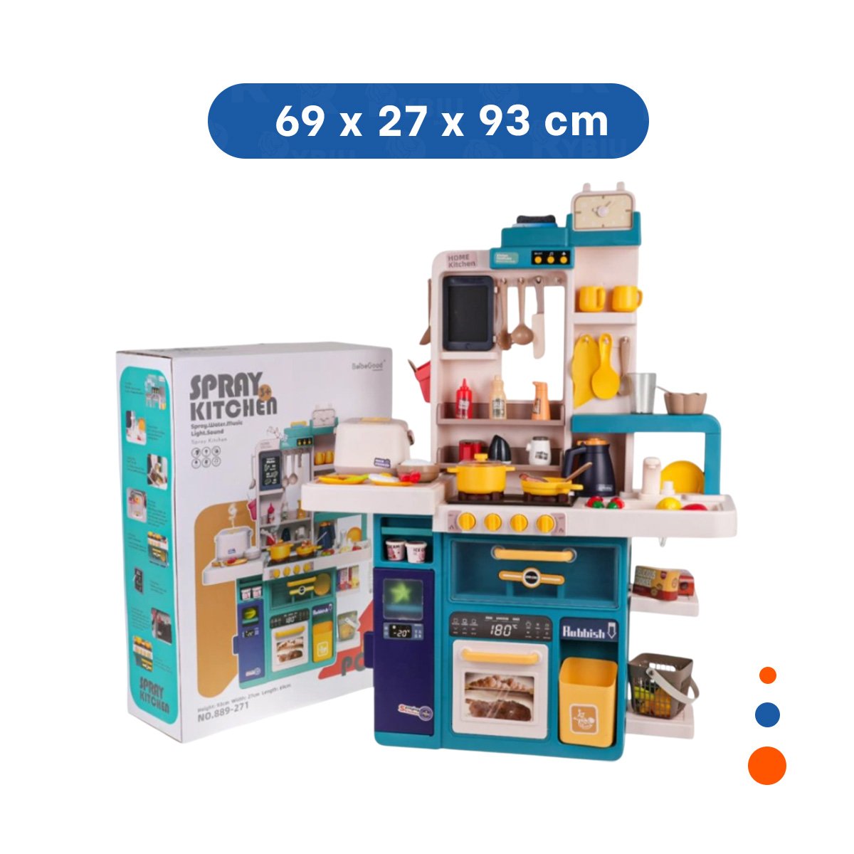 PACK2 MESA DE COCINA INFANTIL CELESTE CON ACCESORIOS PARA JUEGO DE IMITACION EN CASA - 4