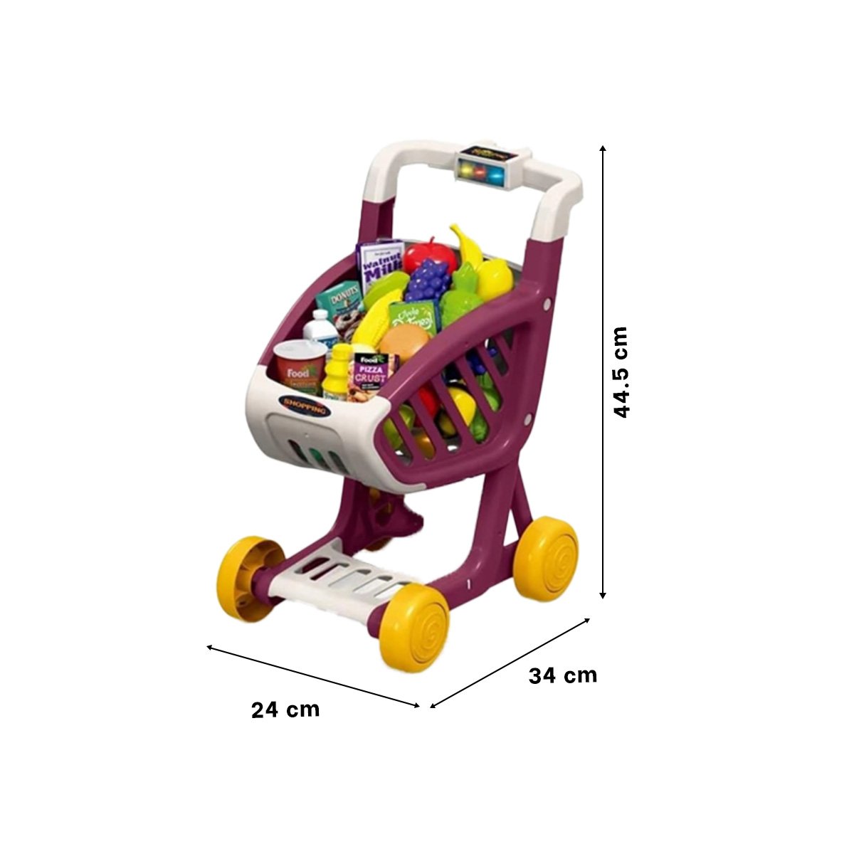PACK4 MATERIAL PARA COMPRAS INFANTIL 41 PZS GUINDA CON SONIDOS Y PIEZAS - 4