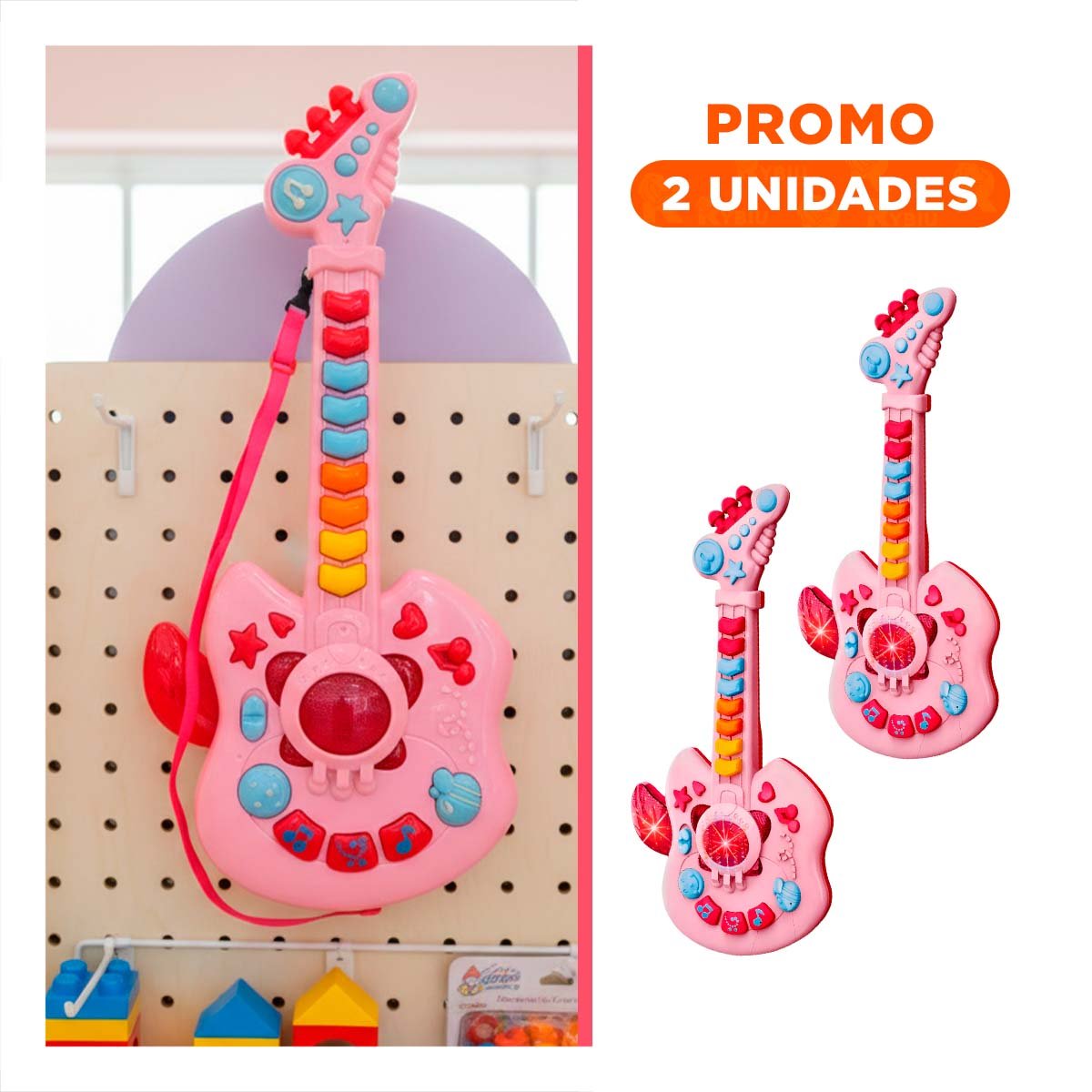 PACK2 MUSICAL DIDACTICO INFANTIL MANZANA ROSADO Y FUCSIA 37X13CM - 1