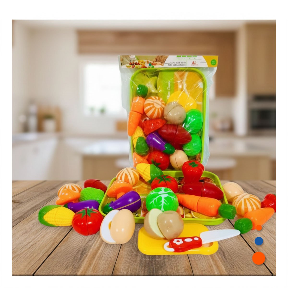 PACK4 ALIMENTOS DE COCINA PARA CORTAR VERDURAS CON TABLA Y BANDEJA Y+PAPEL REGALO - 5