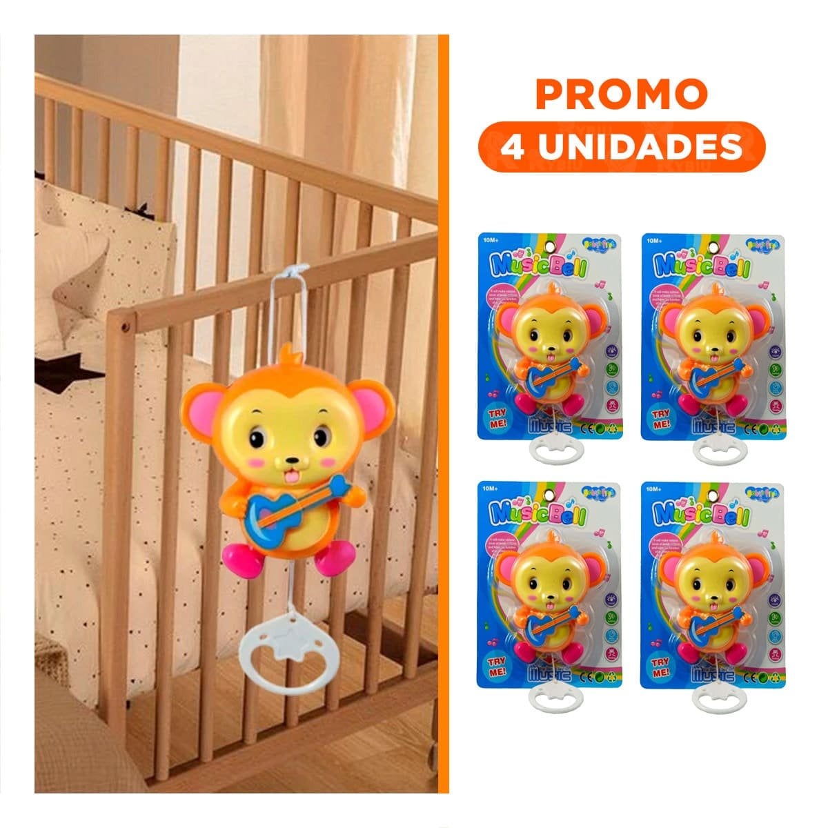 PACK4 COMPLEMENTO DECORATIVO MUSICAL A CUERDA MARRON CON ACABADO NATURAL Y+REGALO STICKER - 1