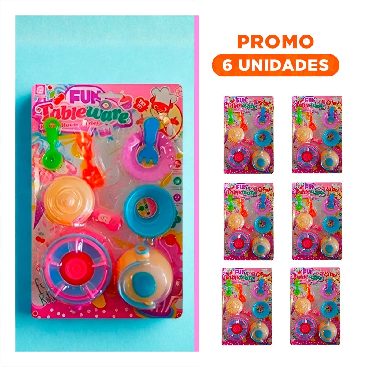PACK6 SET INFANTIL CON UTENSILIOS Y TETERA - 1