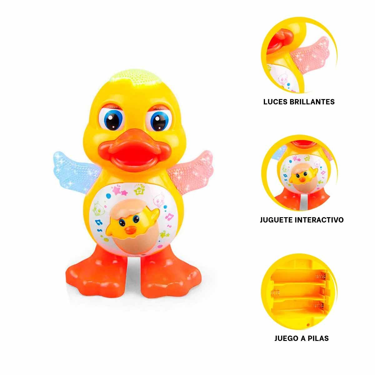 PROPUESTA PATO INTERACTIVO MUSICAL CON LUCES LED MODERNA PARA CASA - 3