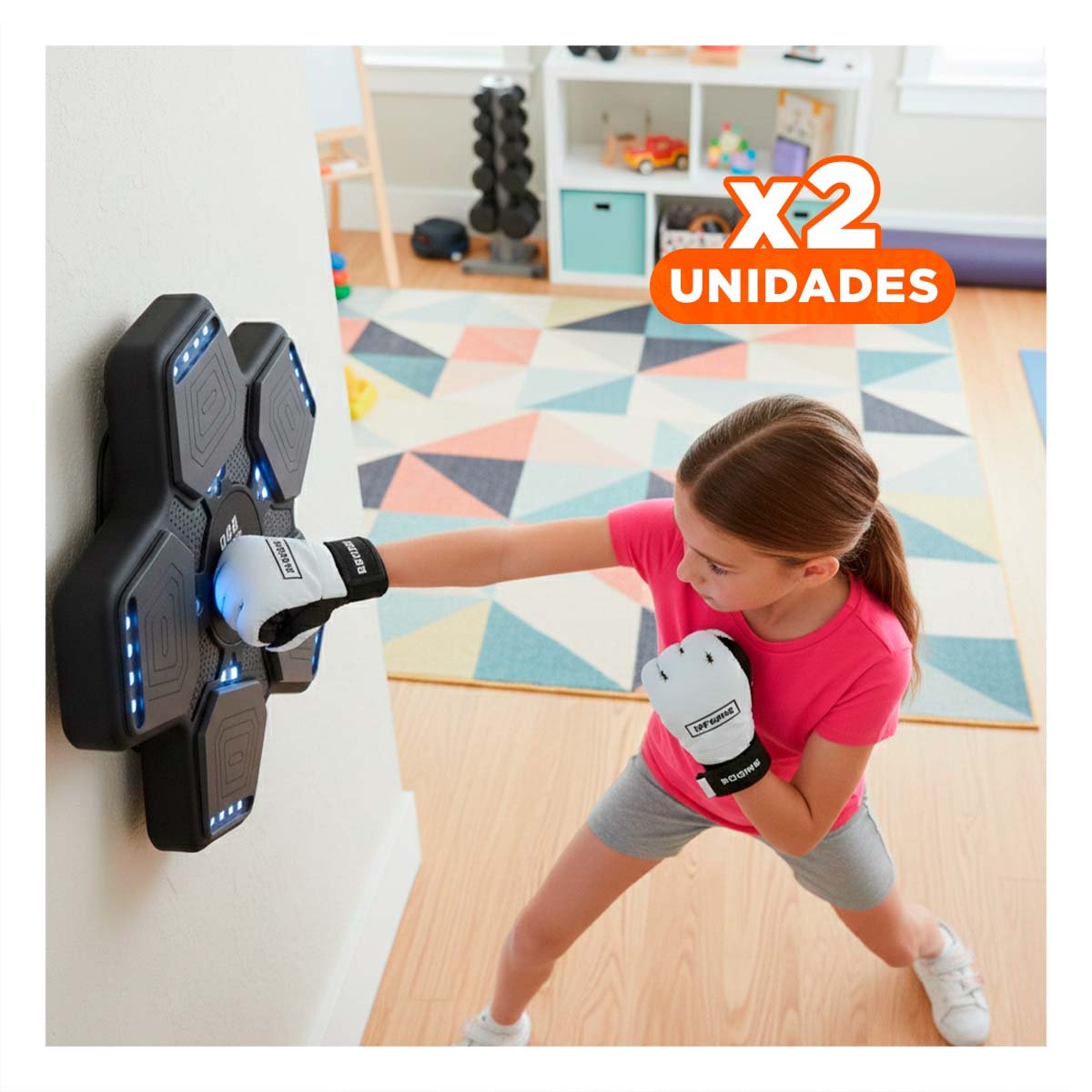 PACK2 PLATAFORMA DEPORTIVA DE BOXEO MUSICAL INTERACTIVO CON GUANTES Y+REGALO STICKER - 1